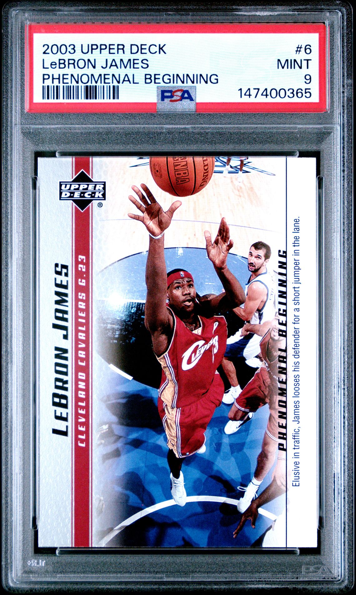 2003 Upper Deck Lebron James Phenomenal Beginnings Lebron James #6 (Phenomenal Beginning) Mint 9 front