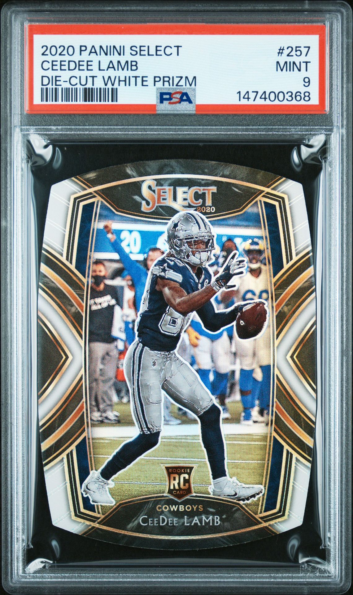 2020 Panini Select Ceedee Lamb #257 (Die-Cut White Prizm) Mint 9 front
