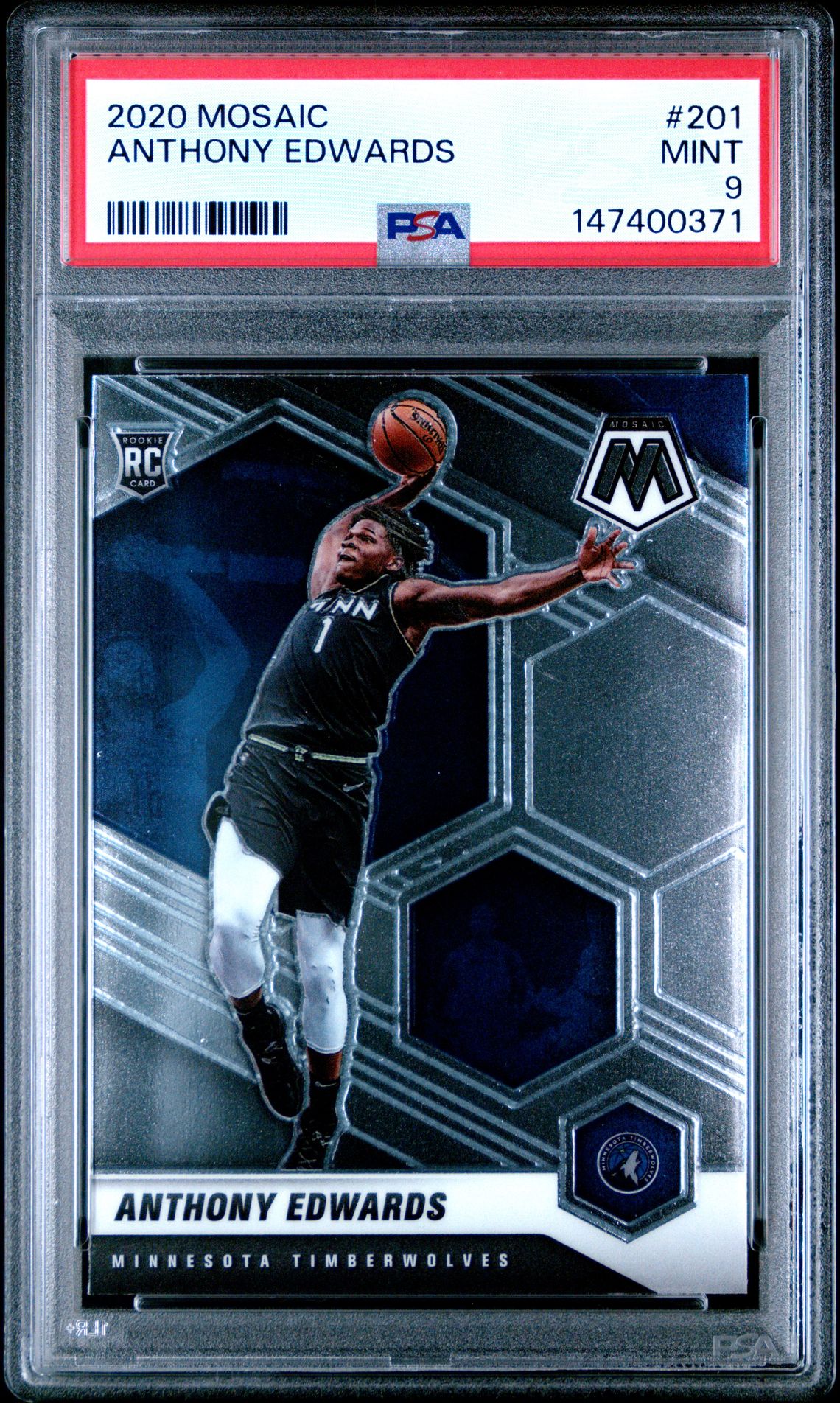 2020 Panini Mosaic Anthony Edwards #201 Mint 9 front