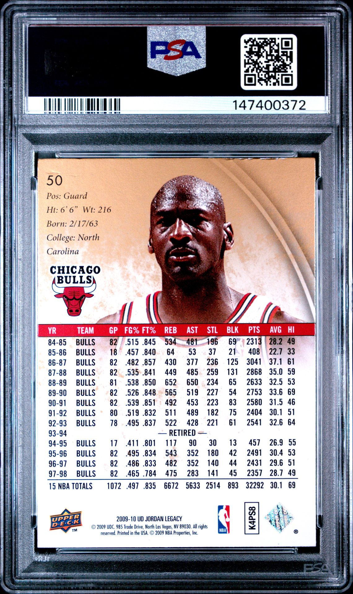 2009 Upper Deck Jordan Legacy Michael Jordan #50 Nm 7 back