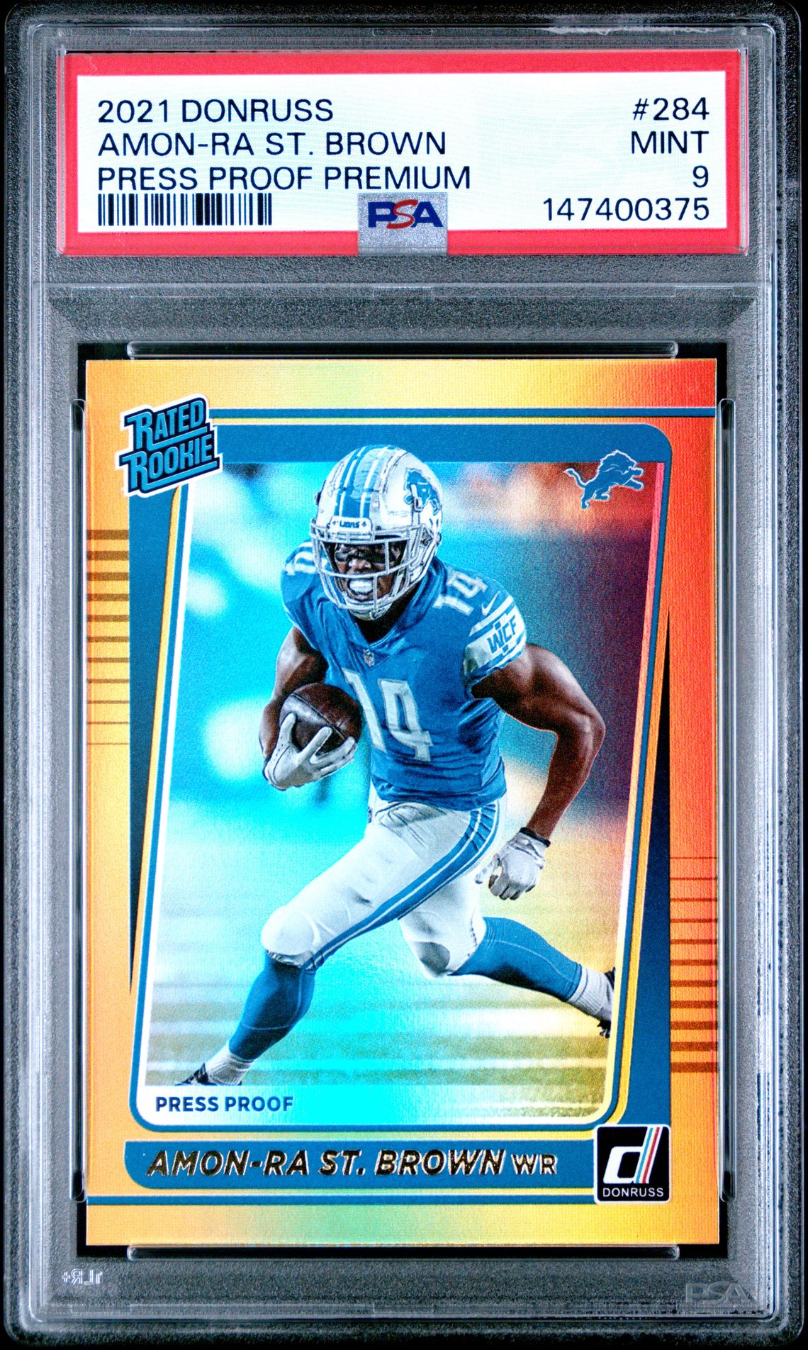 2021 Panini Donruss Amon-Ra St. Brown #284 (Press Proof Premium) Mint 9 front