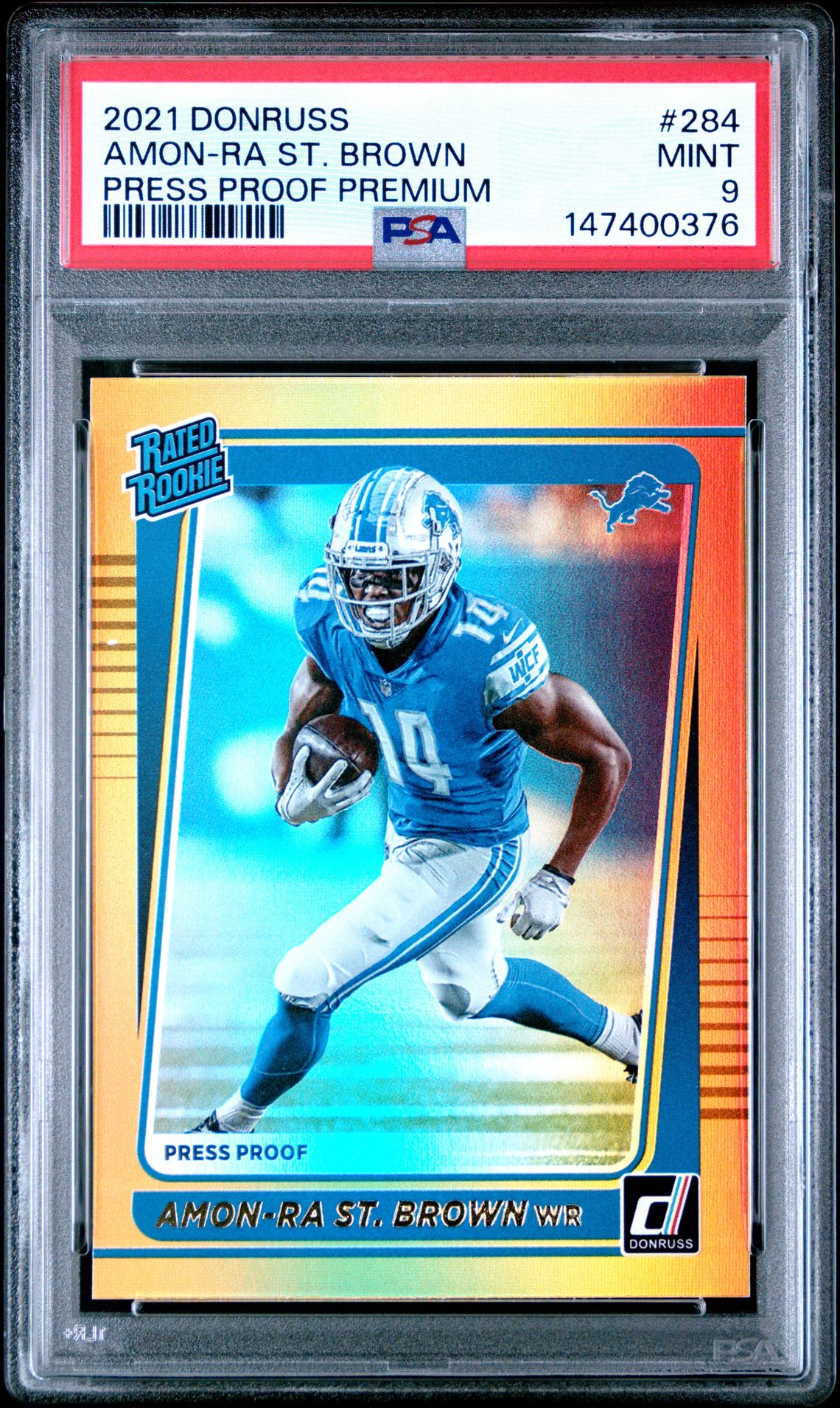 2021 Panini Donruss Amon-Ra St. Brown #284 (Press Proof Premium) Mint 9 front