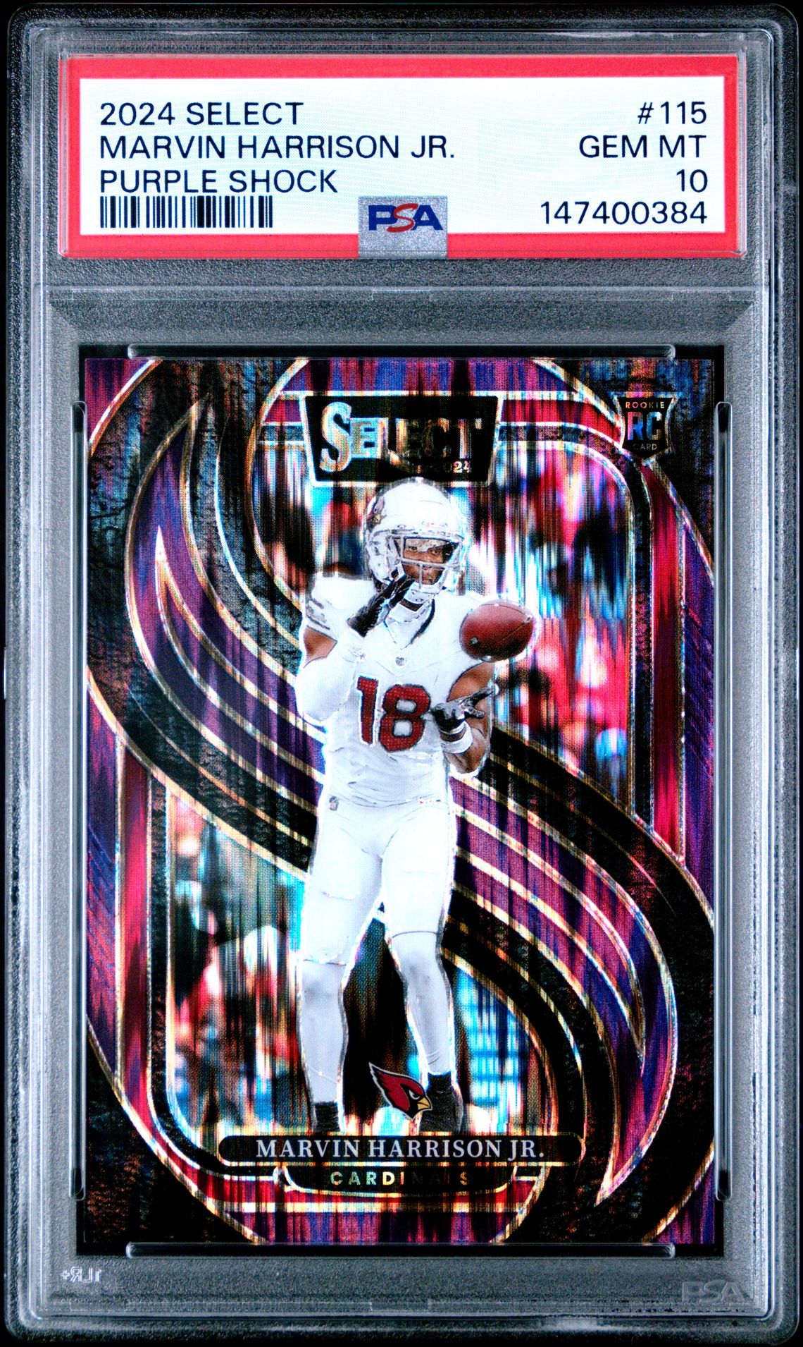 2024 Panini Select Marvin Harrison Jr. #115 (Purple Shock) Gem Mt 10 front