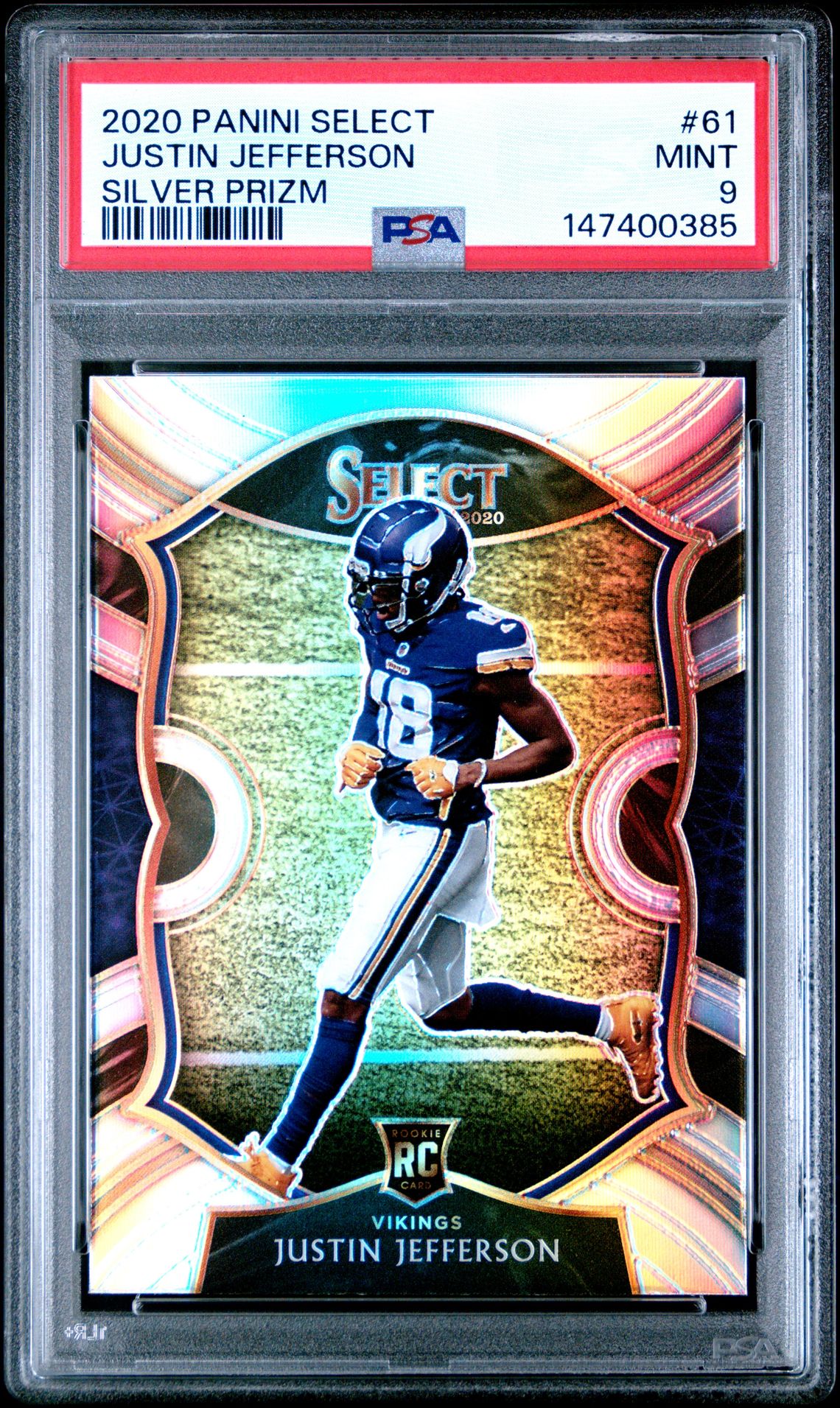 2020 Panini Select Justin Jefferson #61 (Silver Prizm) Mint 9 front