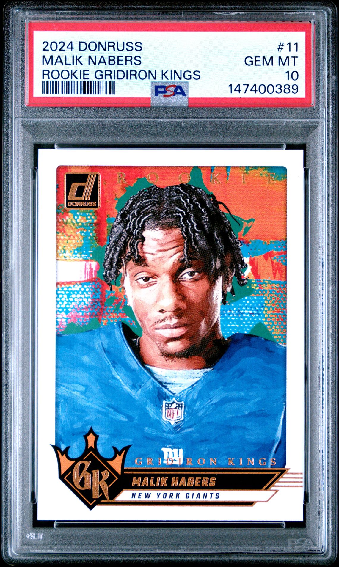 2024 Panini Donruss Rookie Gridiron Kings Malik Nabers #11 Gem Mt 10 front