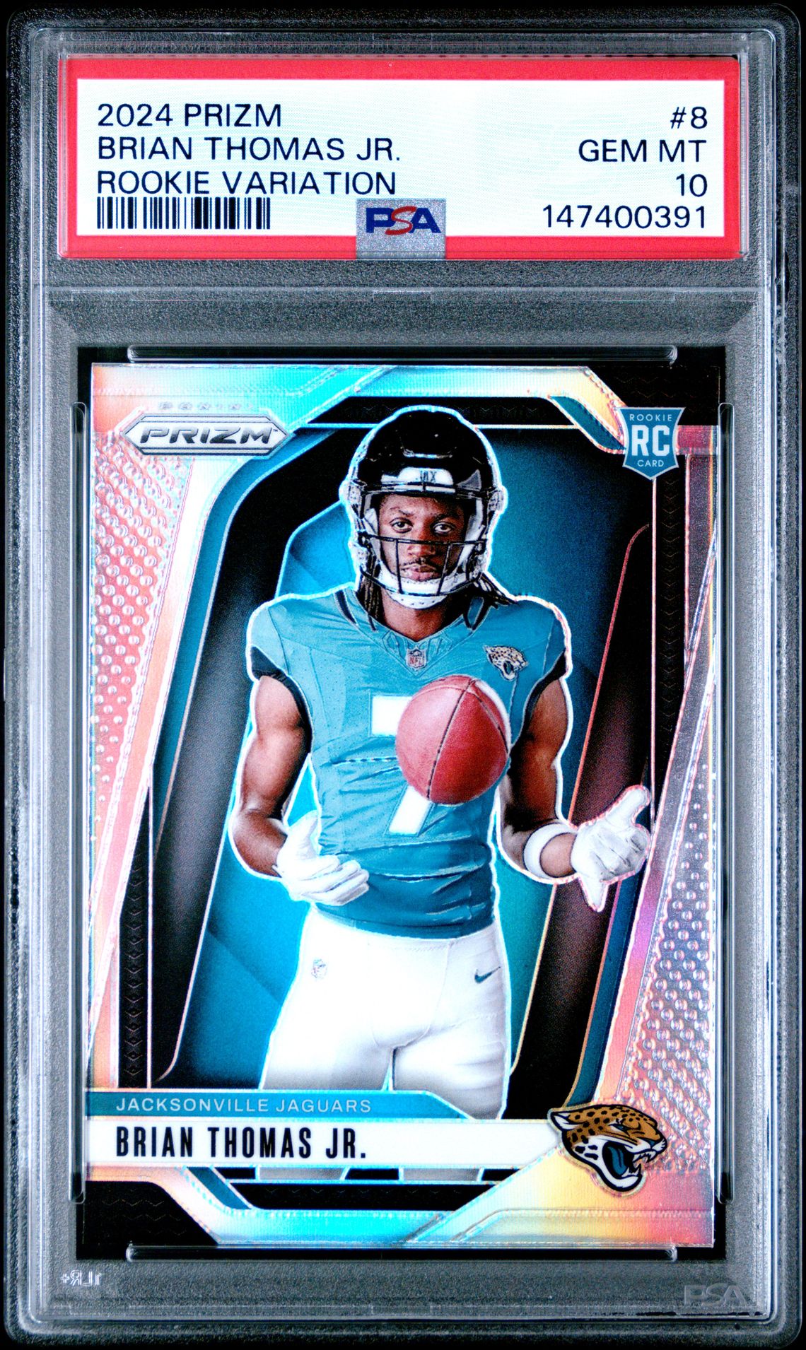 2024 Panini Prizm Rookie Variation Brian Thomas Jr. #8 Gem Mt 10 front