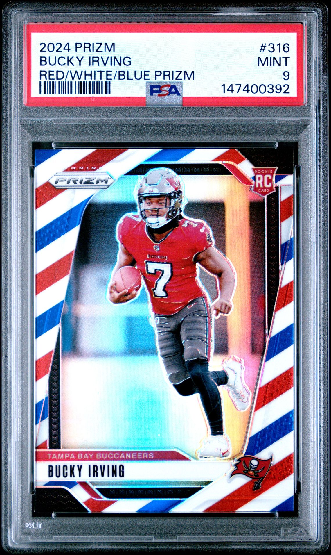 2024 Panini Prizm Bucky Irving #316 (Red/White/Blue Prizm) Mint 9 front