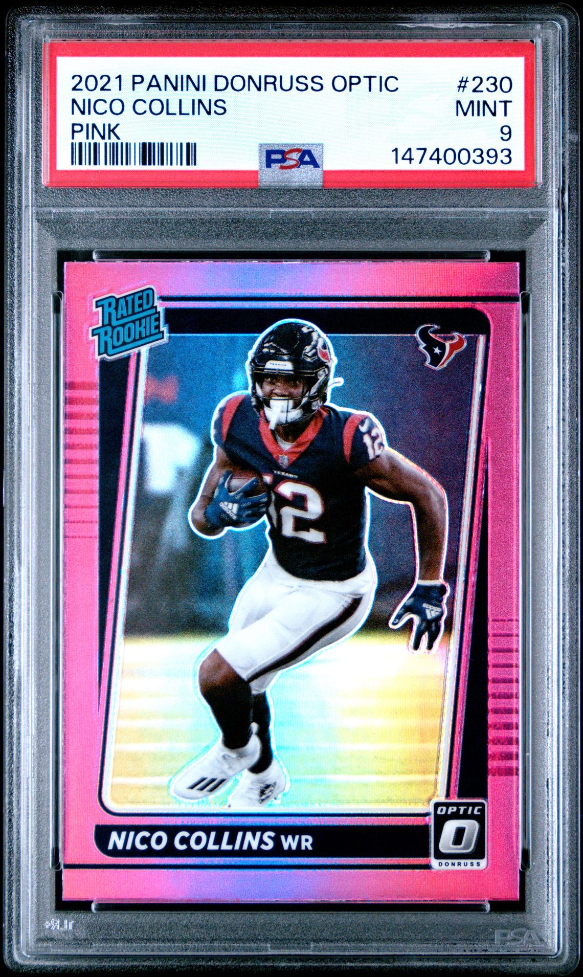 2021 Panini Donruss Optic Nico Collins #230 (Pink) Mint 9 front