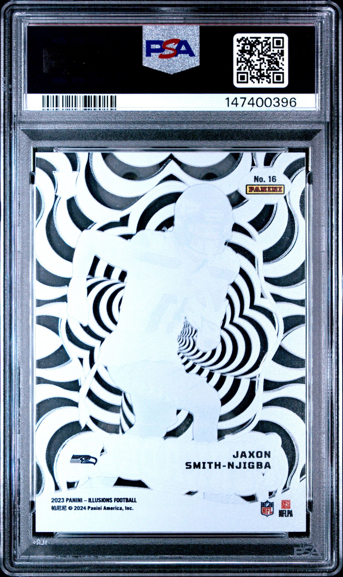 2023 Panini Illusions Funkadelic Jaxon Smith-Njigba #16 Gem Mt 10 back