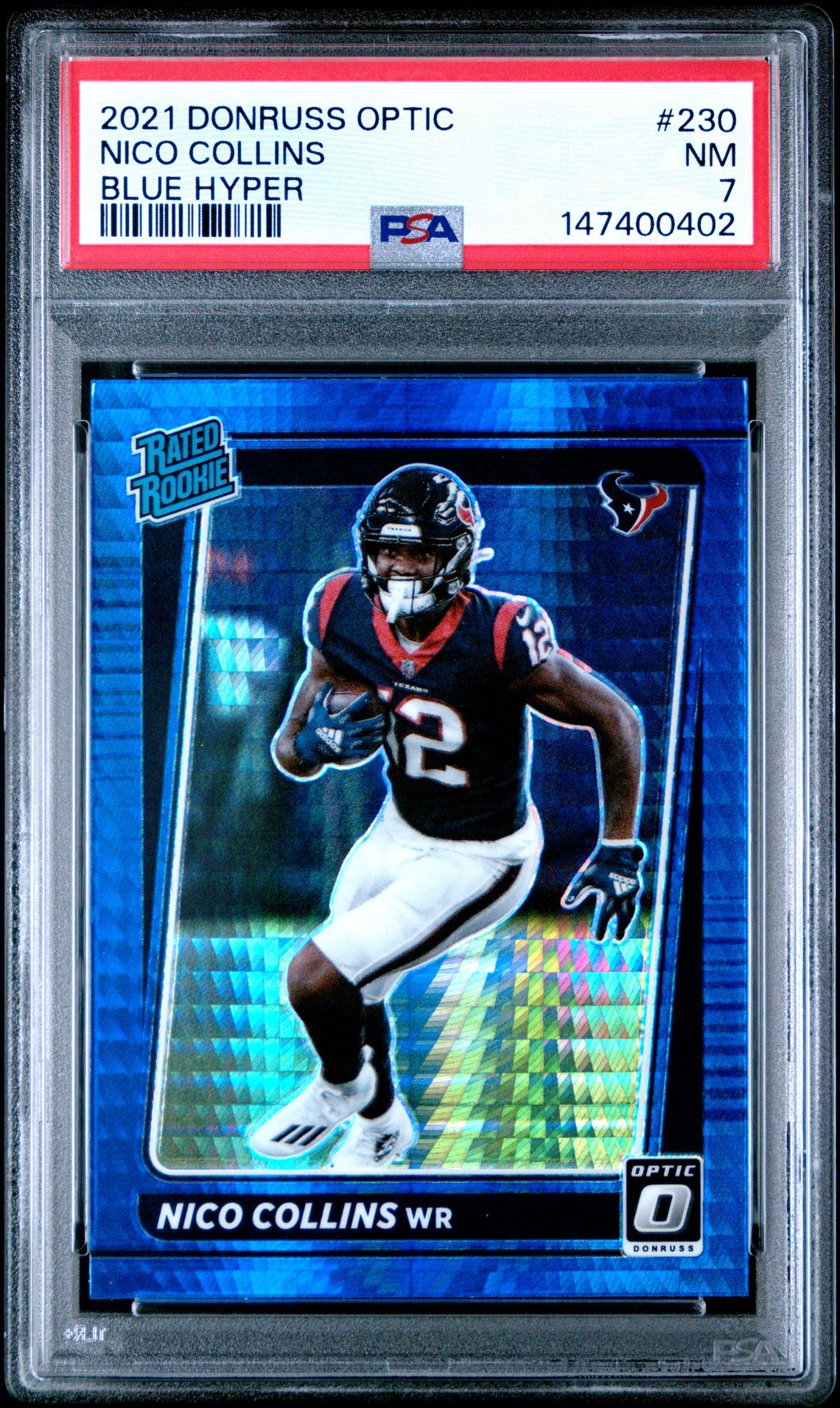 2021 Panini Donruss Optic Nico Collins #230 (Blue Hyper) Nm 7 front