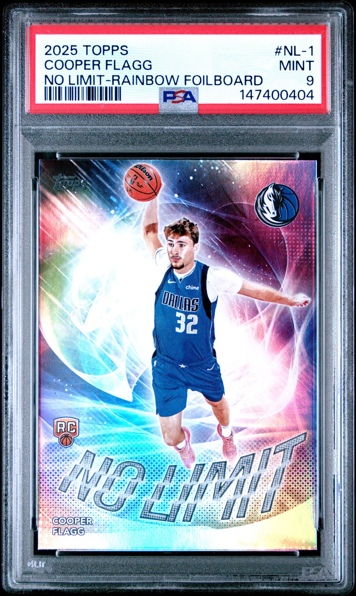 2025 Topps No Limit Cooper Flagg #Nl-1 (No Limit-Rainbow Foilboard) Mint 9 front