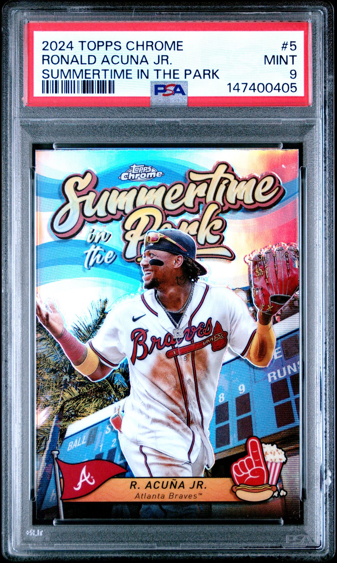 2024 Topps Chrome Summertime In The Park Ronald Acuna Jr. #5 Mint 9 front