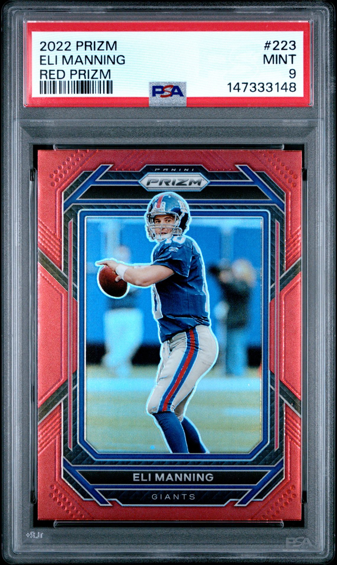 2022 Panini Prizm Eli Manning #223 (Red Prizm) Mint 9 front