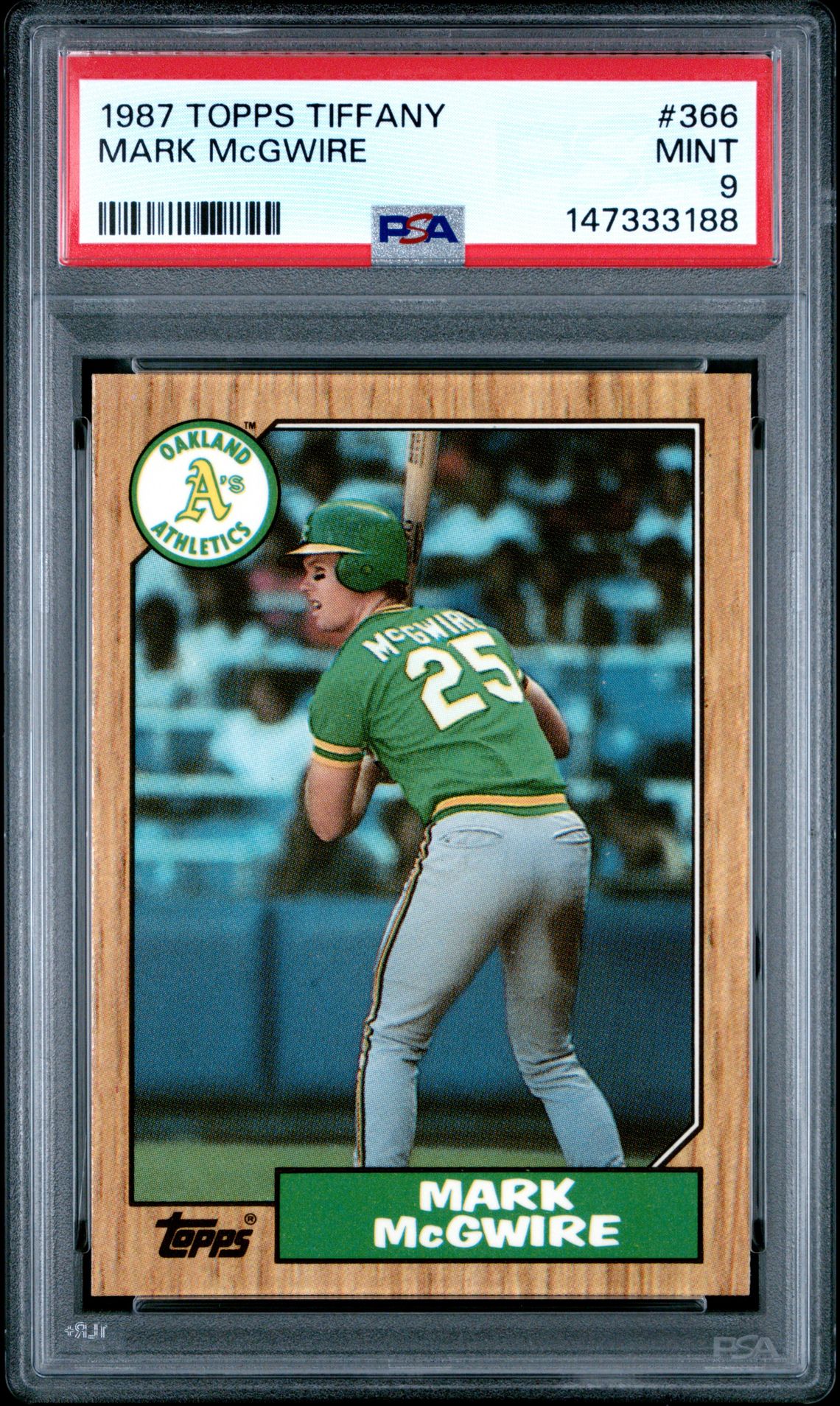 1987 Topps Tiffany Mark Mcgwire #366 Mint 9 front