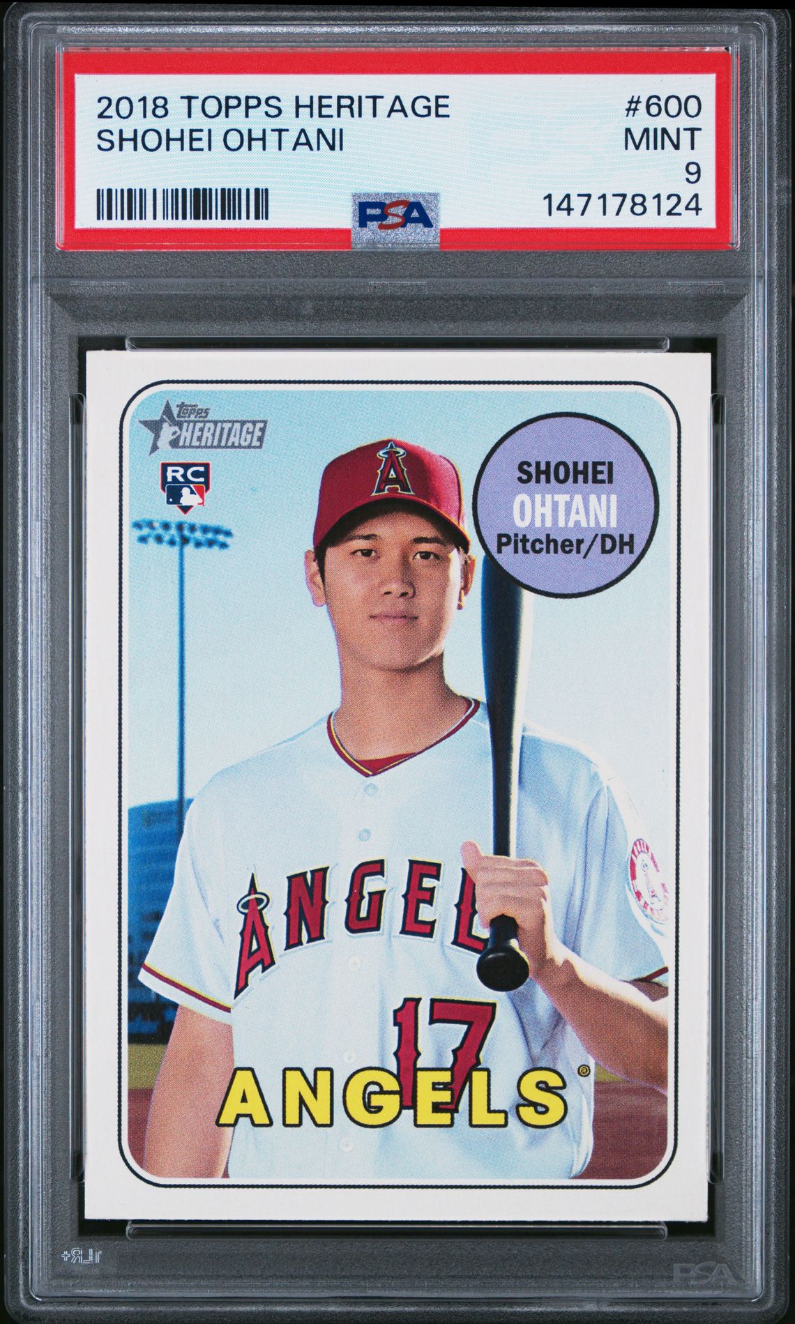 2018 Topps Heritage Shohei Ohtani #600 Mint 9 front