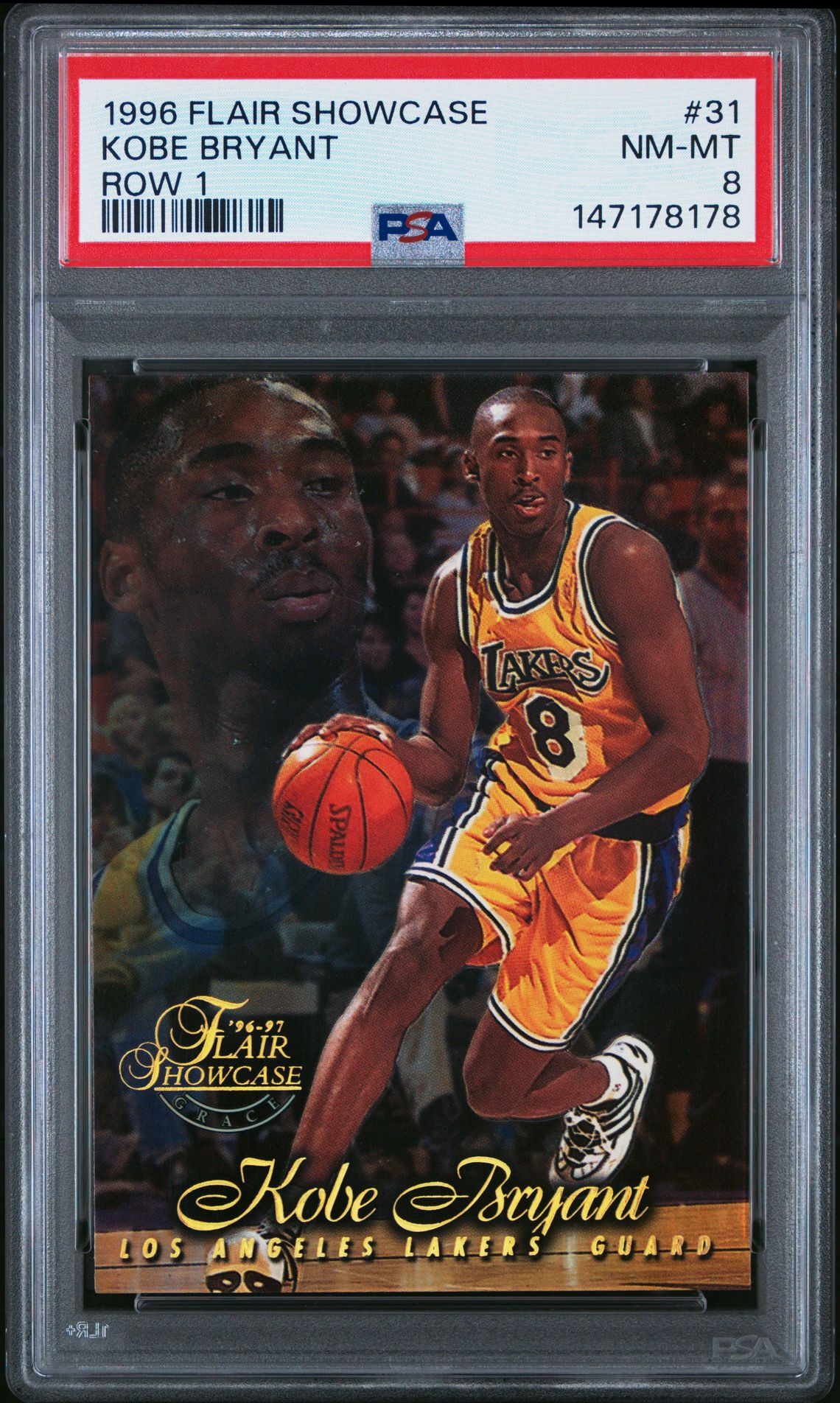 1996 Flair Showcase Kobe Bryant #31 (Row 1) Nm-Mt 8 front