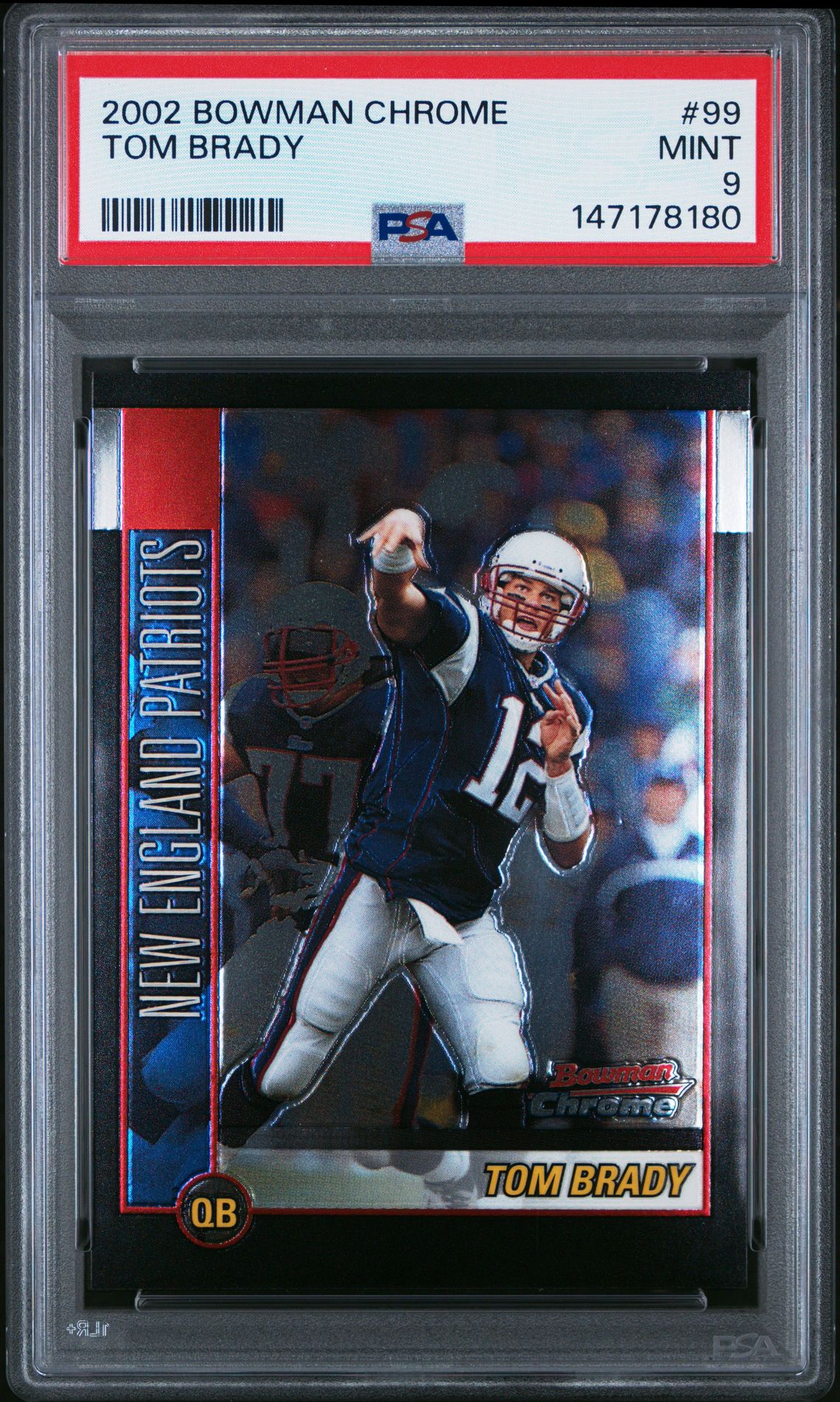 2002 Bowman Chrome Tom Brady #99 Mint 9 front