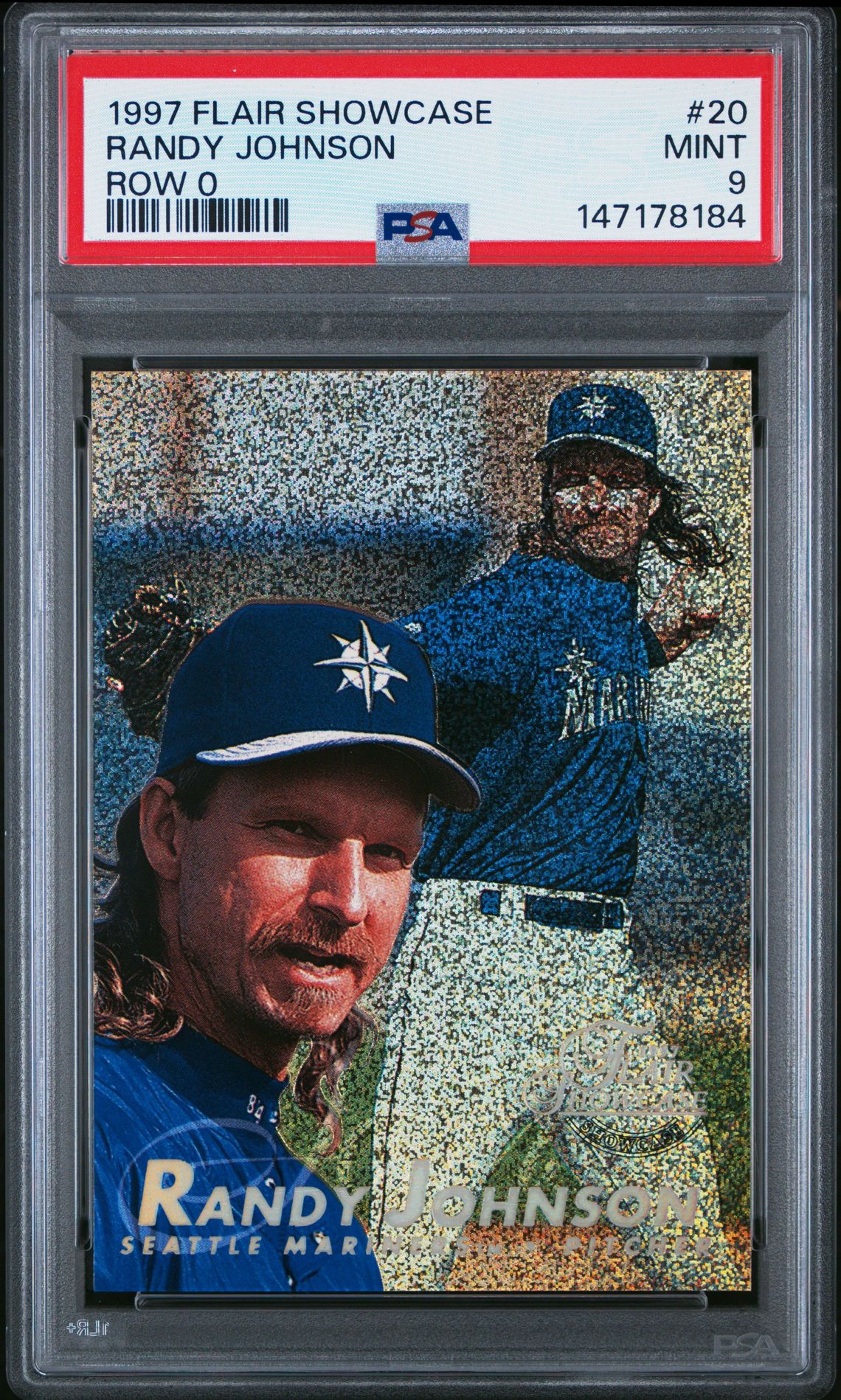 1997 Flair Showcase Randy Johnson #20 (Row 0) Mint 9 front