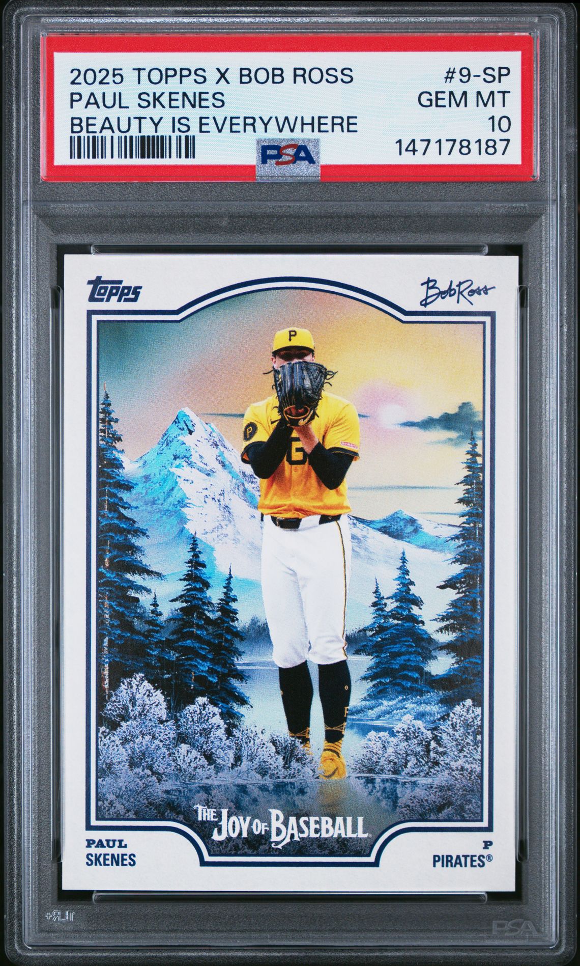 2025 Topps X Bob Ross The Joy Of Baseball Paul Skenes #9-Sp (Beauty Is Everywhere) Gem Mt 10 front