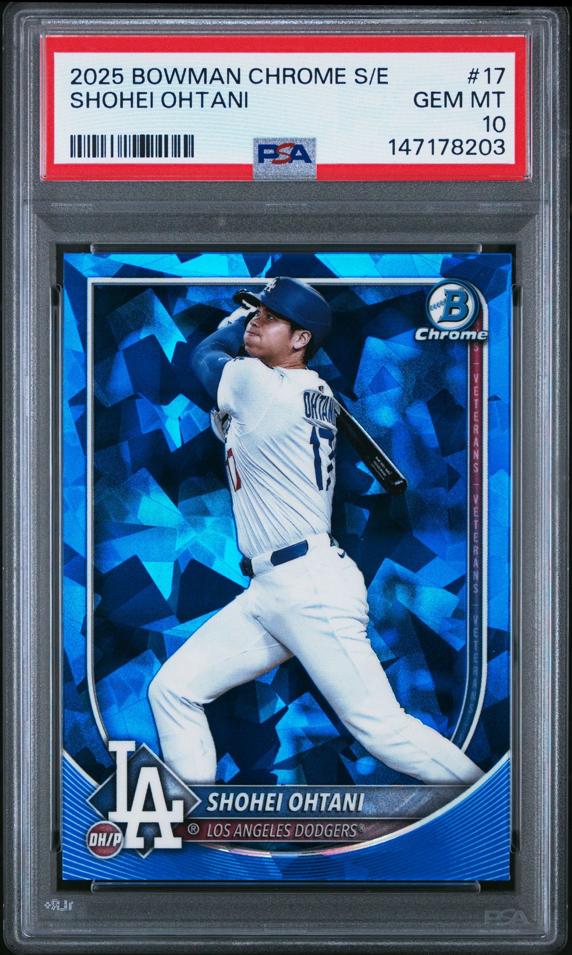 2025 Bowman Chrome Sapphire Edition Shohei Ohtani #17 Gem Mt 10 front