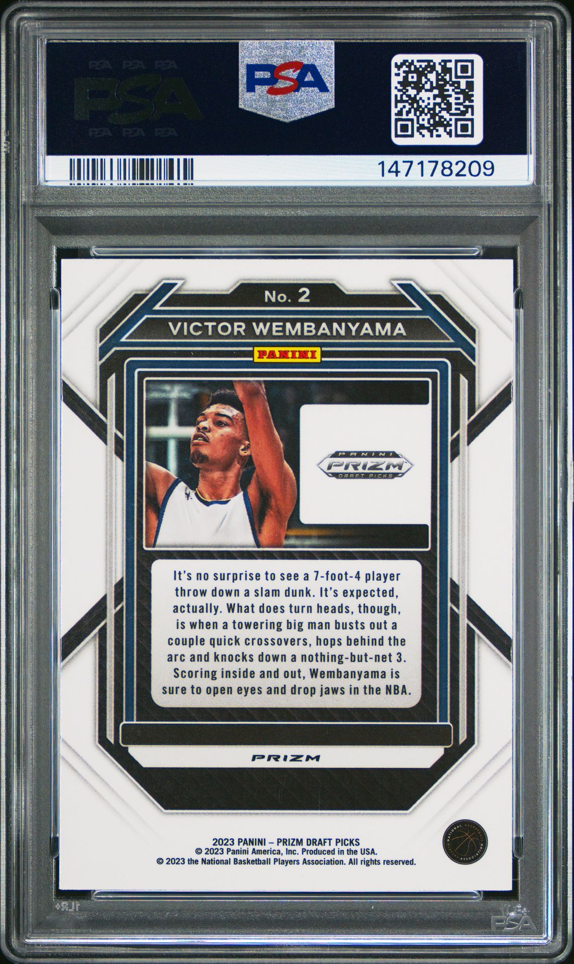 2023 Panini Prizm Draft Picks Victor Wembanyama #2 (Red Ice) Gem Mt 10 back