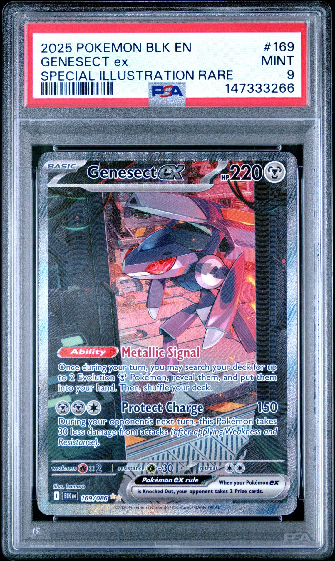 2025 Pokemon Blk En-Black Bolt Genesect Ex #169 (Special Illustration Rare) Mint 9 front