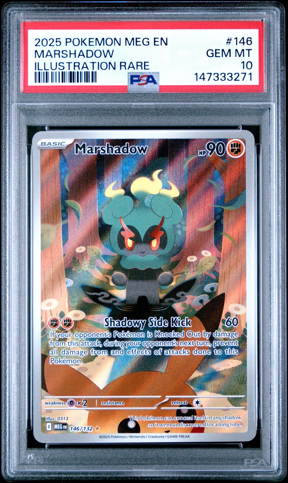 2025 Pokemon Meg En-Mega Evolution Marshadow #146 (Illustration Rare) Gem Mt 10 front