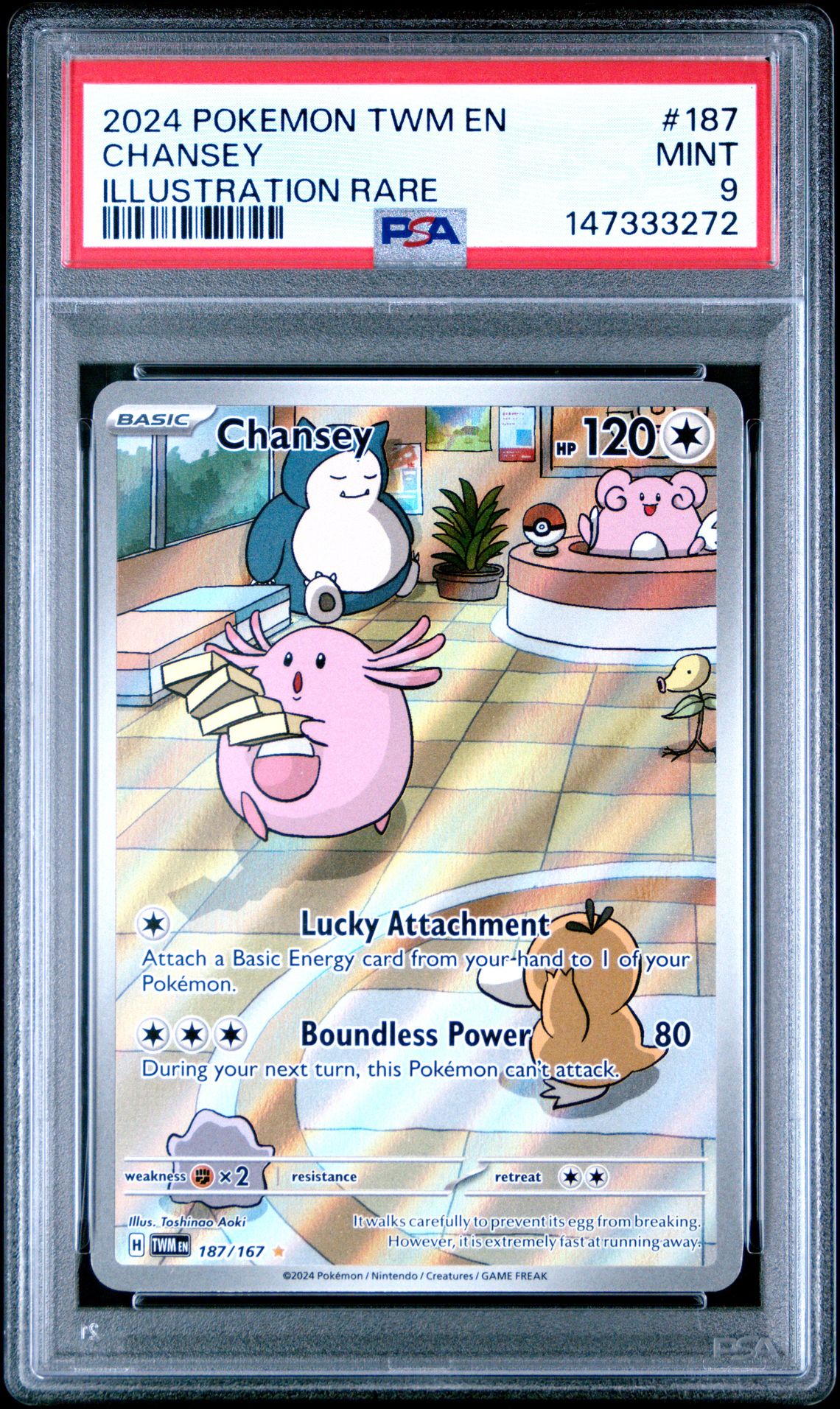 2024 Pokemon Twm En-Twilight Masquerade Chansey #187 (Illustration Rare) Mint 9 front
