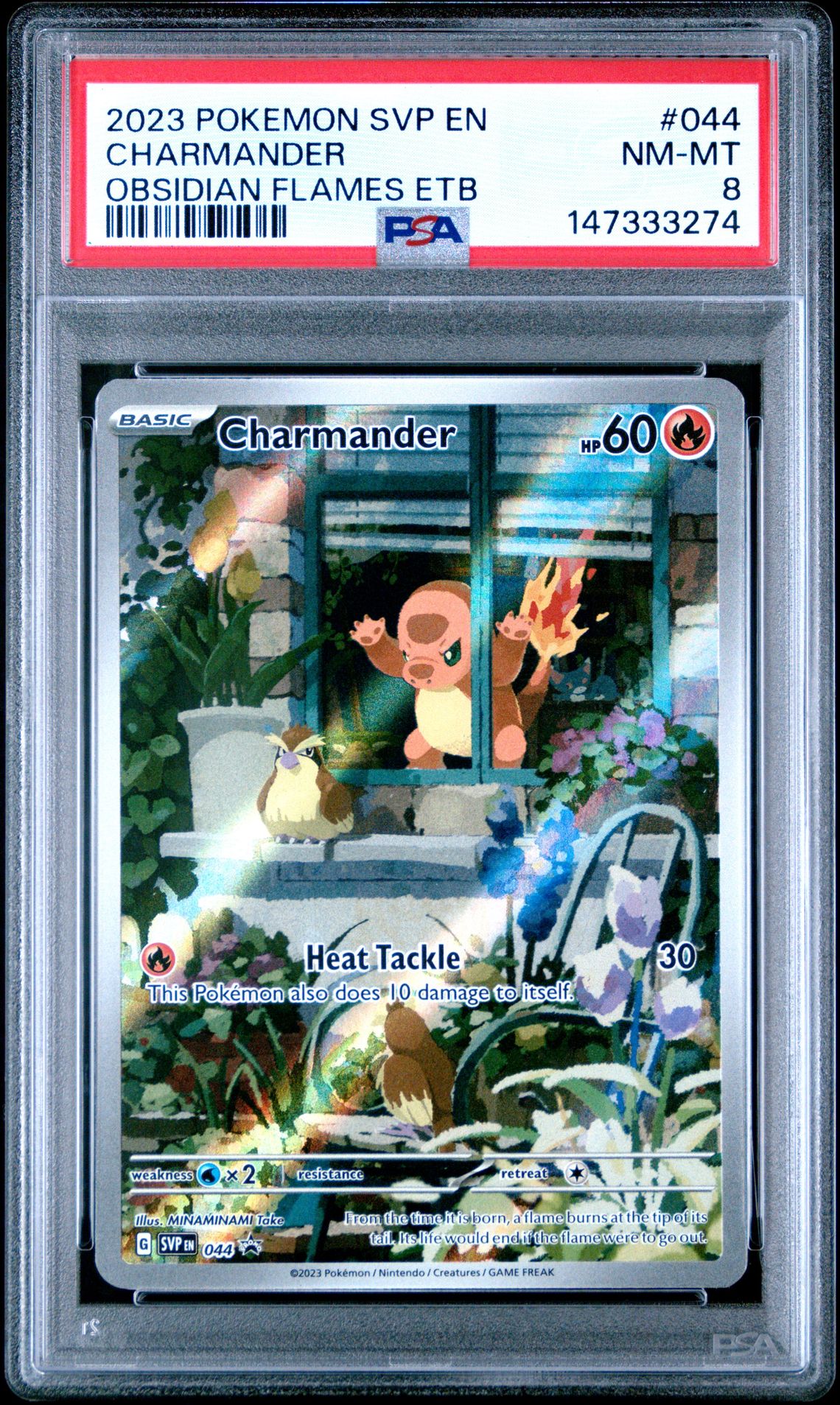 2023 Pokemon Svp En-Sv Black Star Promo Charmander #044 (Obsidian Flames Etb) Nm-Mt 8 front
