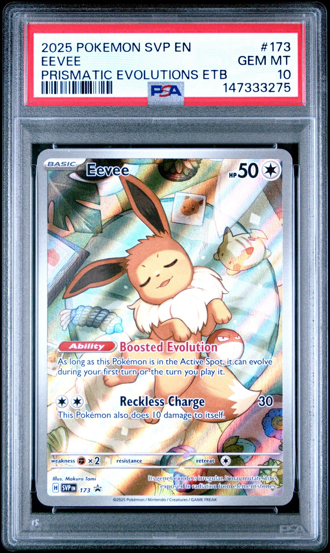 2025 Pokemon Svp En-Sv Black Star Promo Eevee #173 (Prismatic Evolutions Etb) Gem Mt 10 front