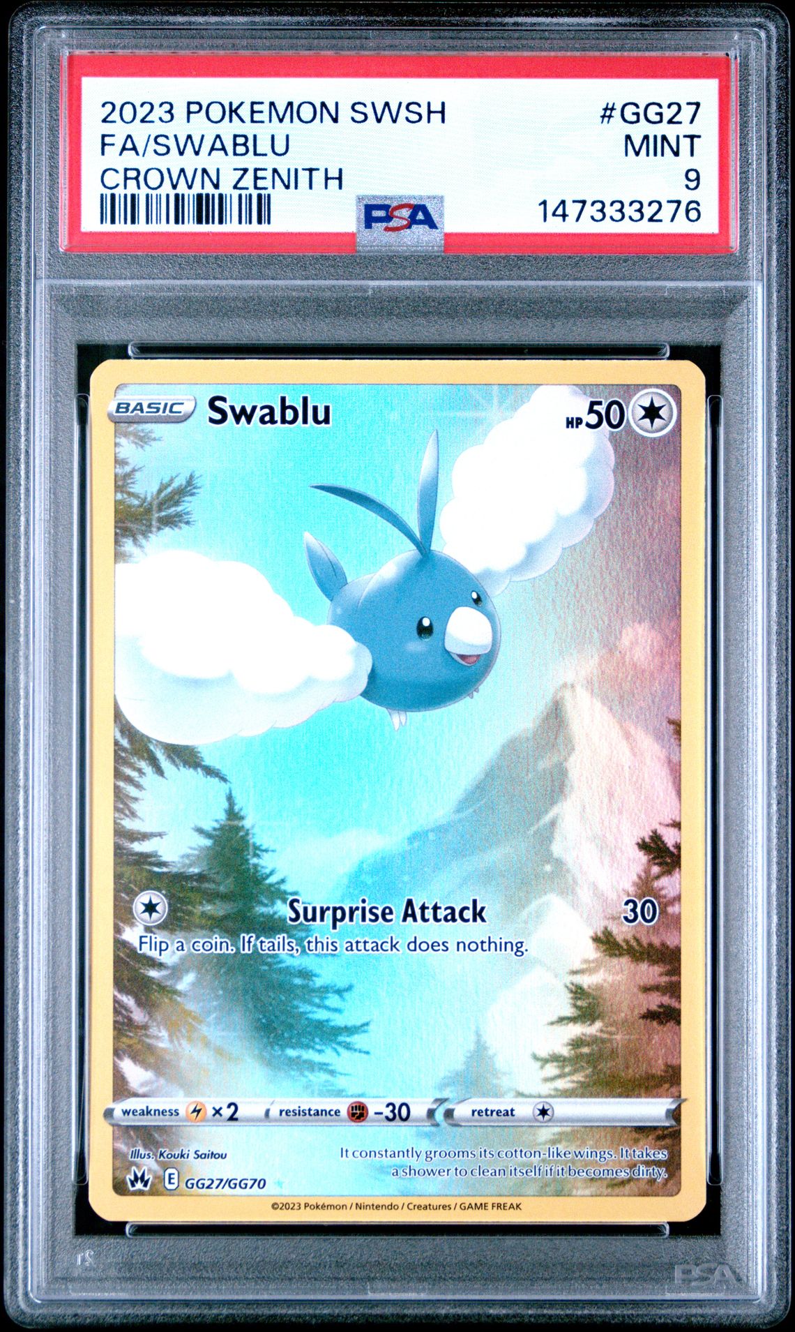 2023 Pokemon Sword And Shield Crown Zenith Fa/Swablu #Gg27 (Crown Zenith) Mint 9 front