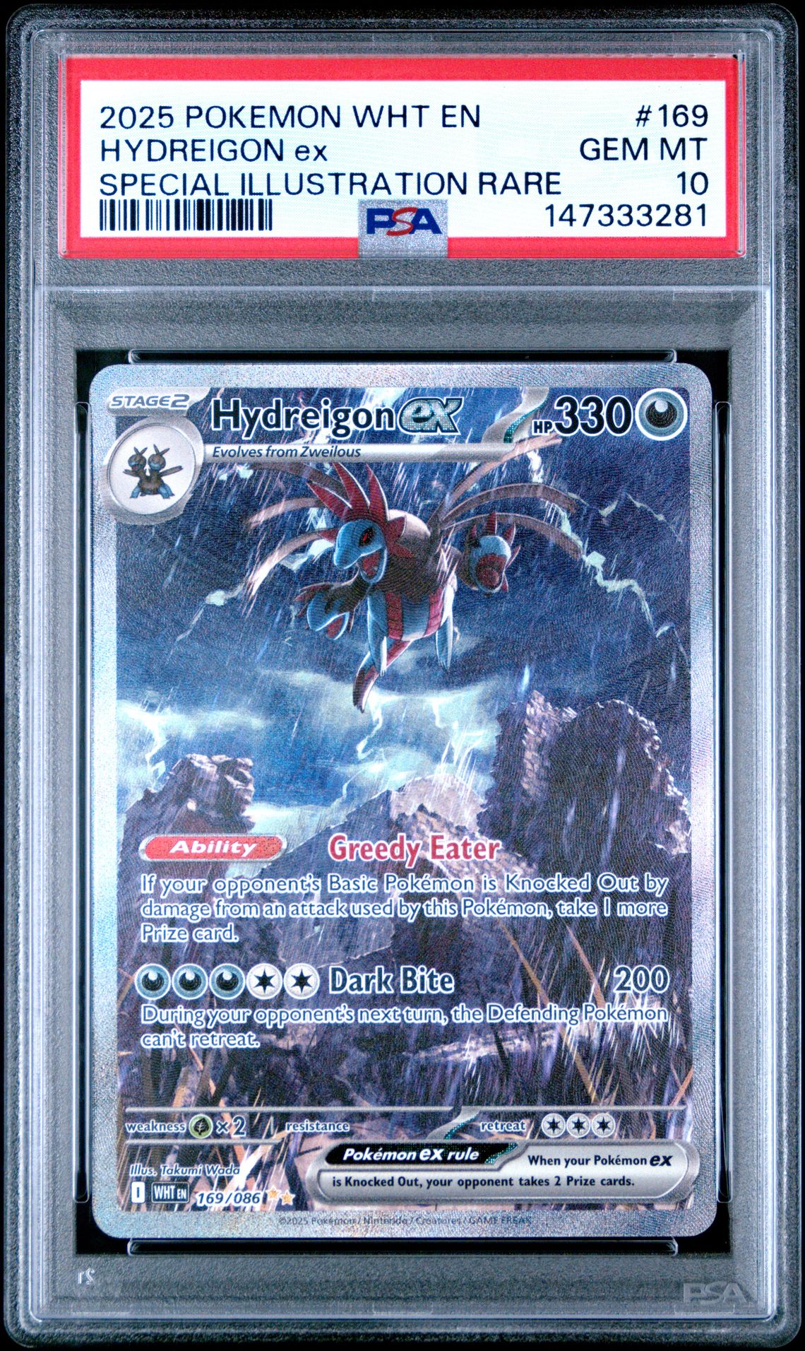 2025 Pokemon Wht En-White Flare Hydreigon Ex #169 (Special Illustration Rare) Gem Mt 10 front