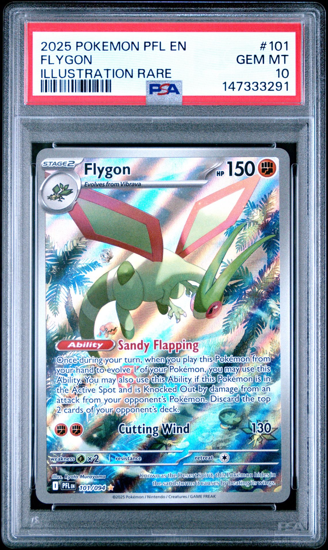 2025 Pokemon Pfl En-Phantasmal Flames Flygon #101 (Illustration Rare) Gem Mt 10 front