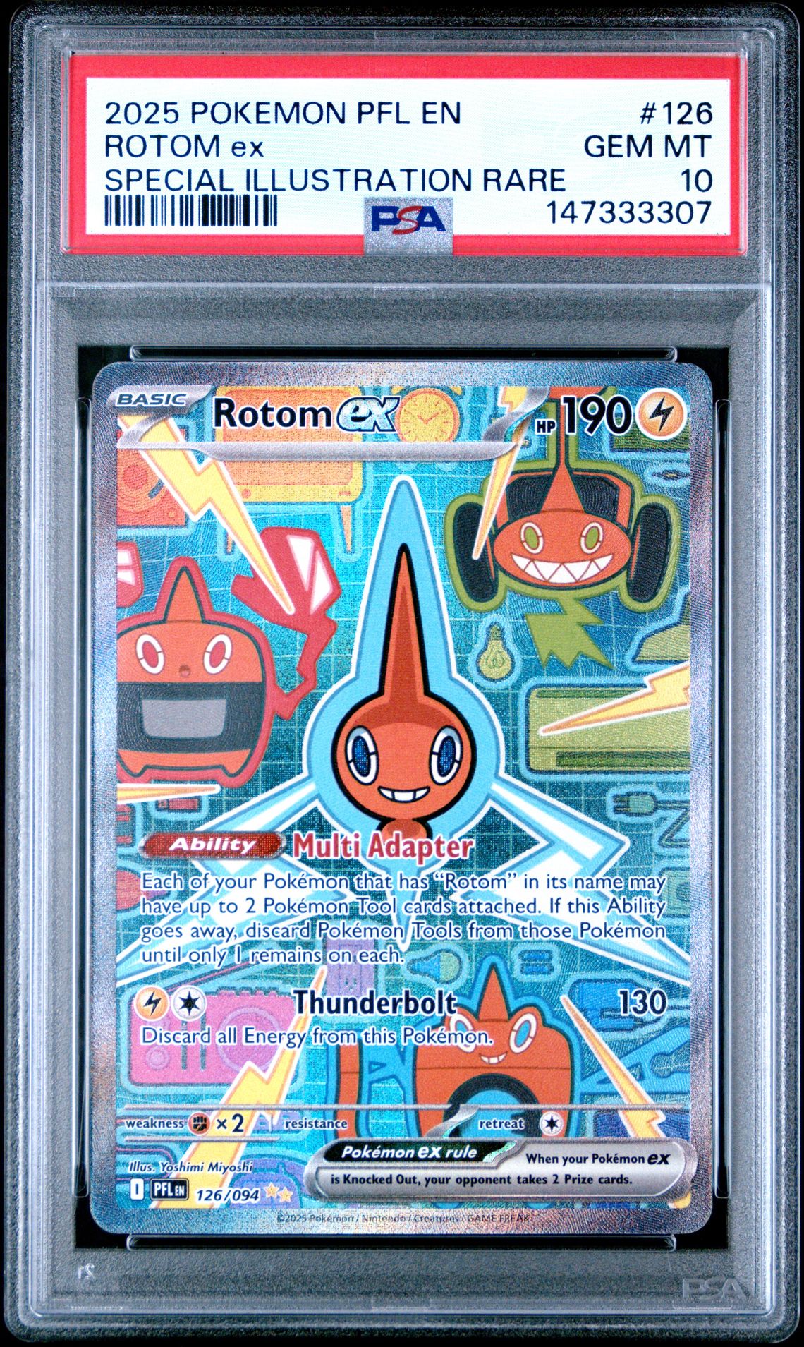 2025 Pokemon Pfl En-Phantasmal Flames Rotom Ex #126 (Special Illustration Rare) Gem Mt 10 front