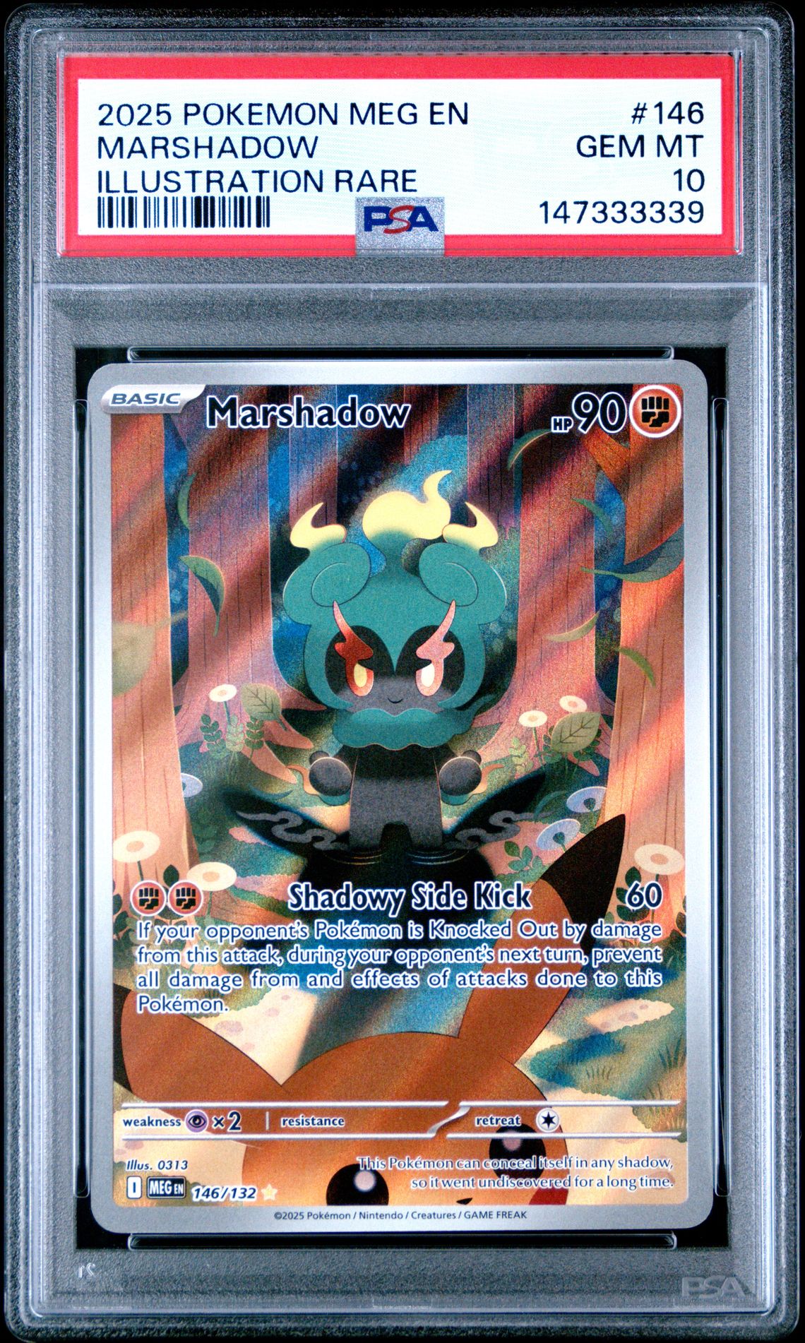2025 Pokemon Meg En-Mega Evolution Marshadow #146 (Illustration Rare) Gem Mt 10 front