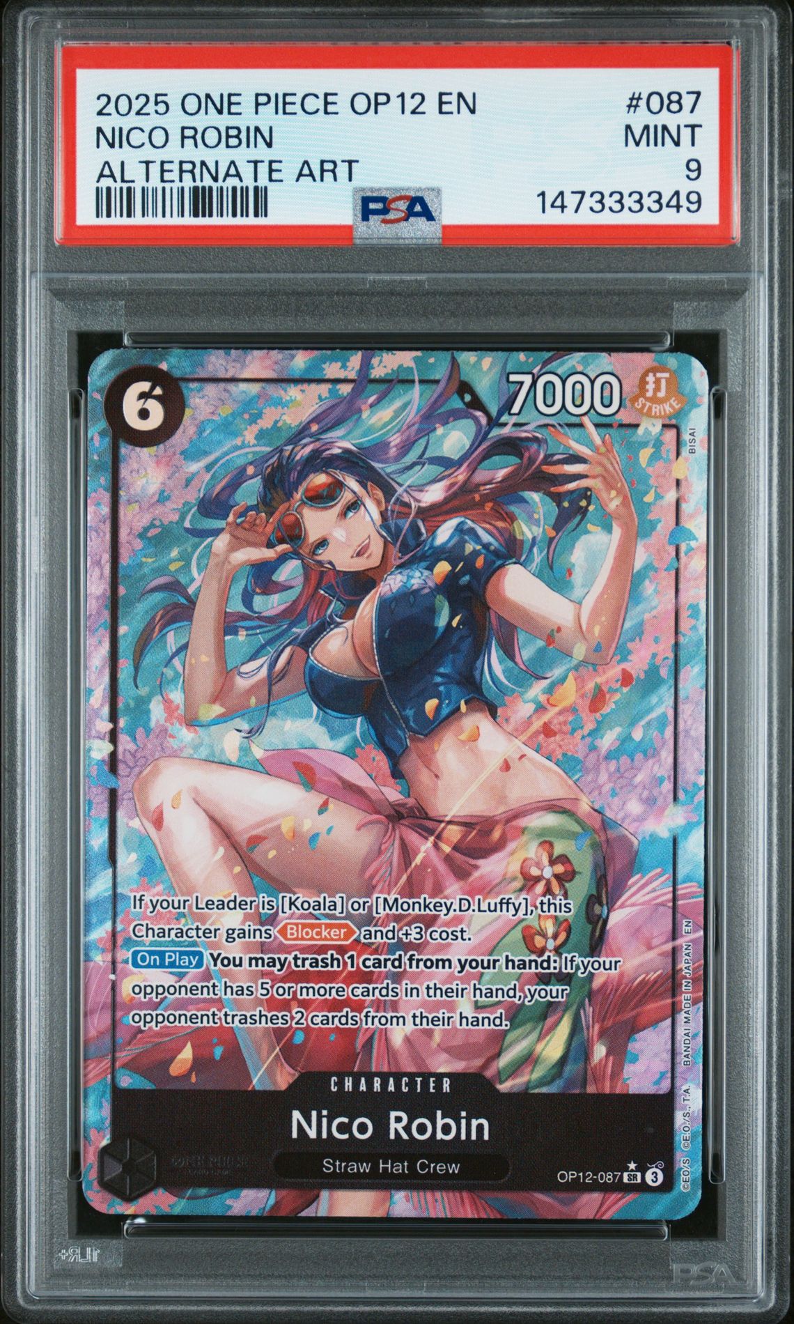 2025 One Piece Op12-Legacy Of The Master Nico Robin #087 (Alternate Art) Mint 9 front