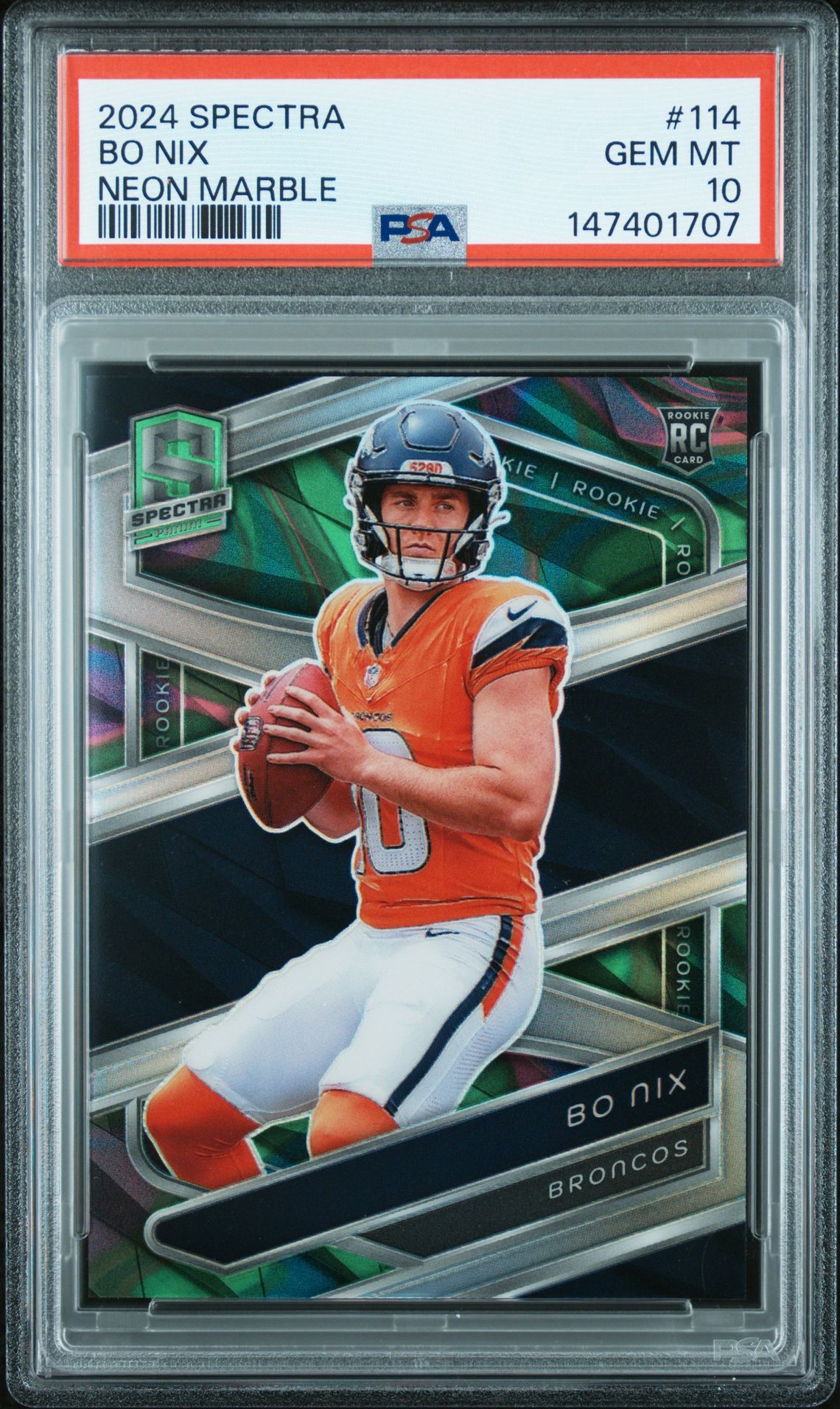 2024 Panini PANINI SPECTRA NEON MARBLE #114 Bo Nix front