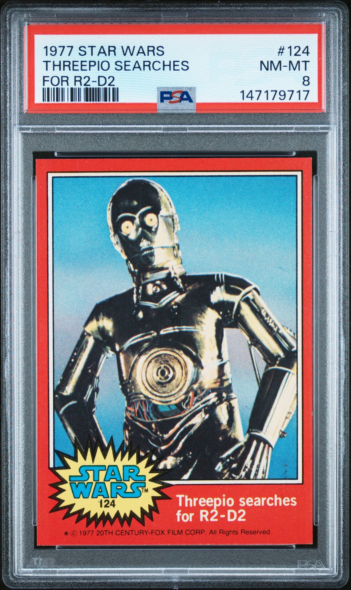 1977 Star Wars STAR WARS FOR R2-D2 #124 Threepio Searches front