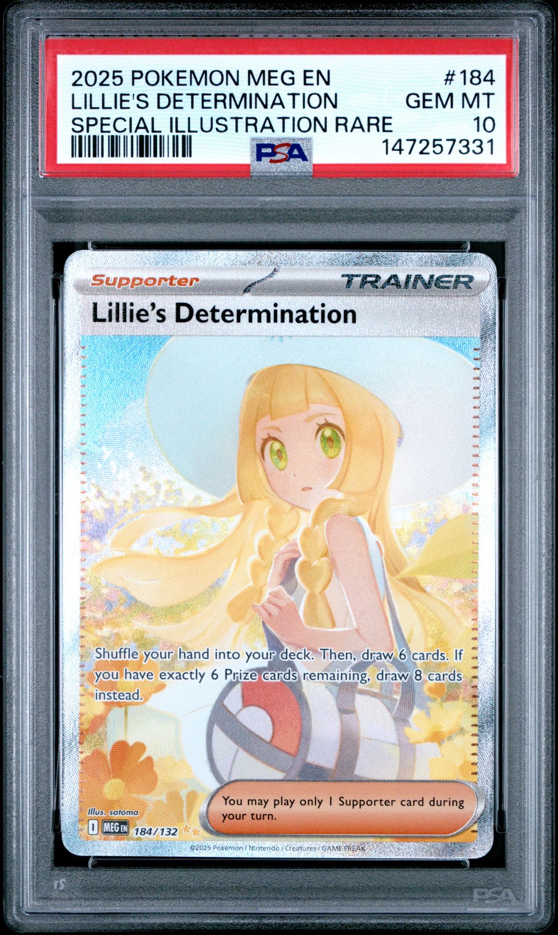 2025 Pokemon POKEMON MEG EN-MEGA EVOLUTION SPECIAL ILLUSTRATION RARE #184 Lillie's Determination front