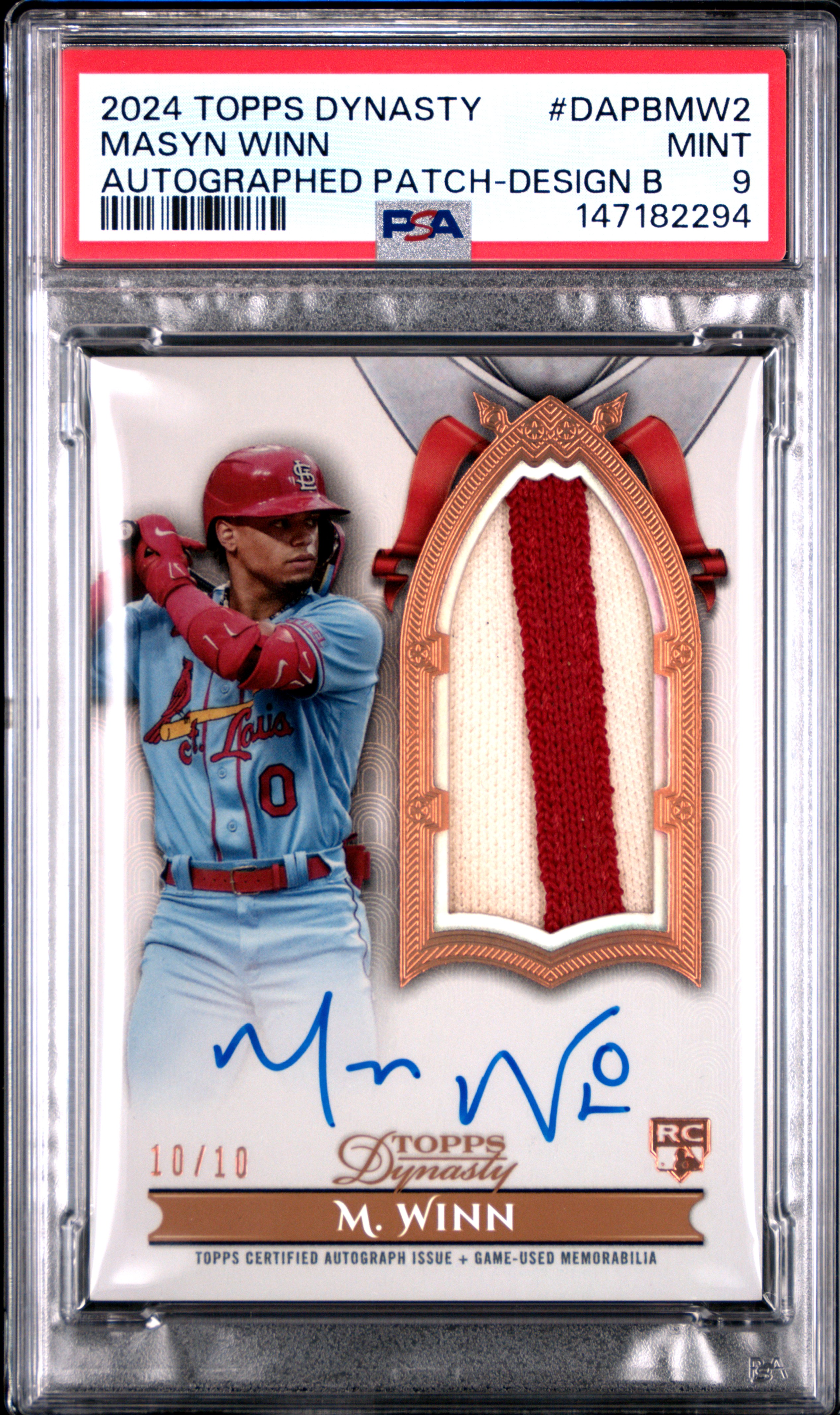 2024 Topps Dynasty Autographed Patch Masyn Winn Design B #DAPBMW2 PSA 9