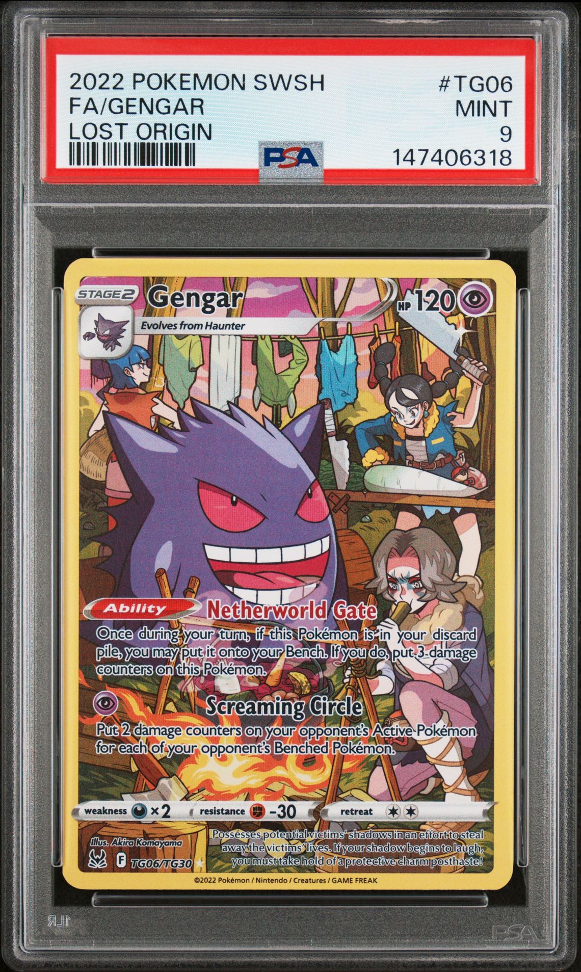 2022 Pokemon Sword & Shield Lost Origin Fa/Gengar #Tg06 (Lost Origin) Mint 9 front