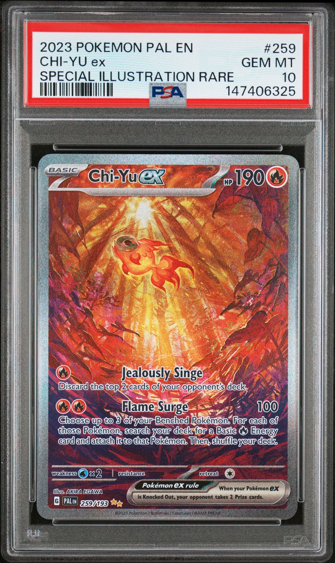 2023 POKEMON PAL EN-PALDEA EVOLVED CHI-YU ex SPECIAL ILLUSTRATION RARE 259 GEM MT 10 front