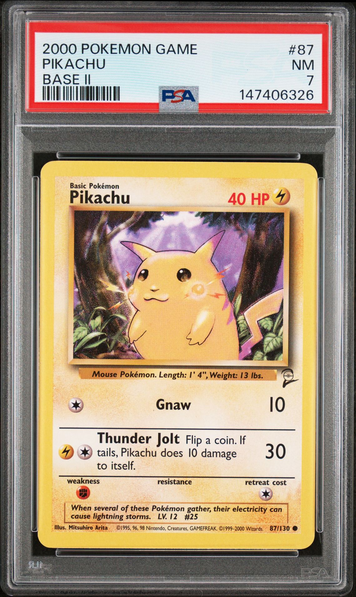 2000 Pokemon Game Base Ii Pikachu #87 (Base Ii) Nm 7 front