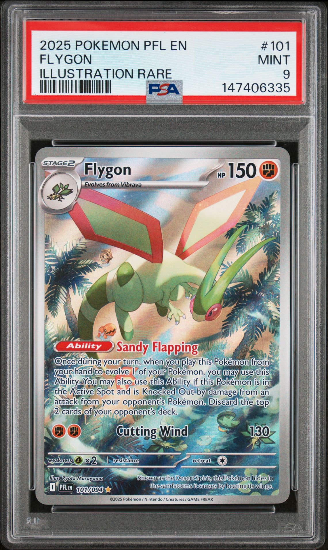 2025 Pokemon Pfl En-Phantasmal Flames Flygon #101 (Illustration Rare) Mint 9 front