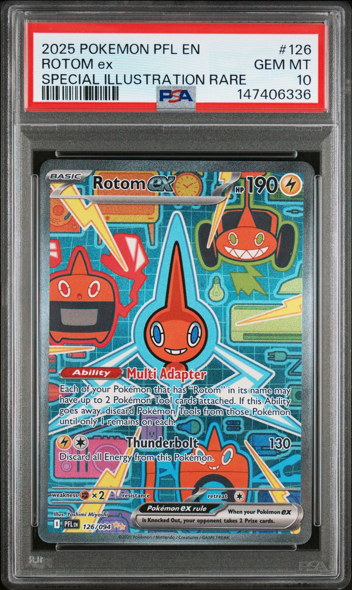2025 Pokemon Pfl En-Phantasmal Flames Rotom Ex #126 (Special Illustration Rare) Gem Mt 10 front