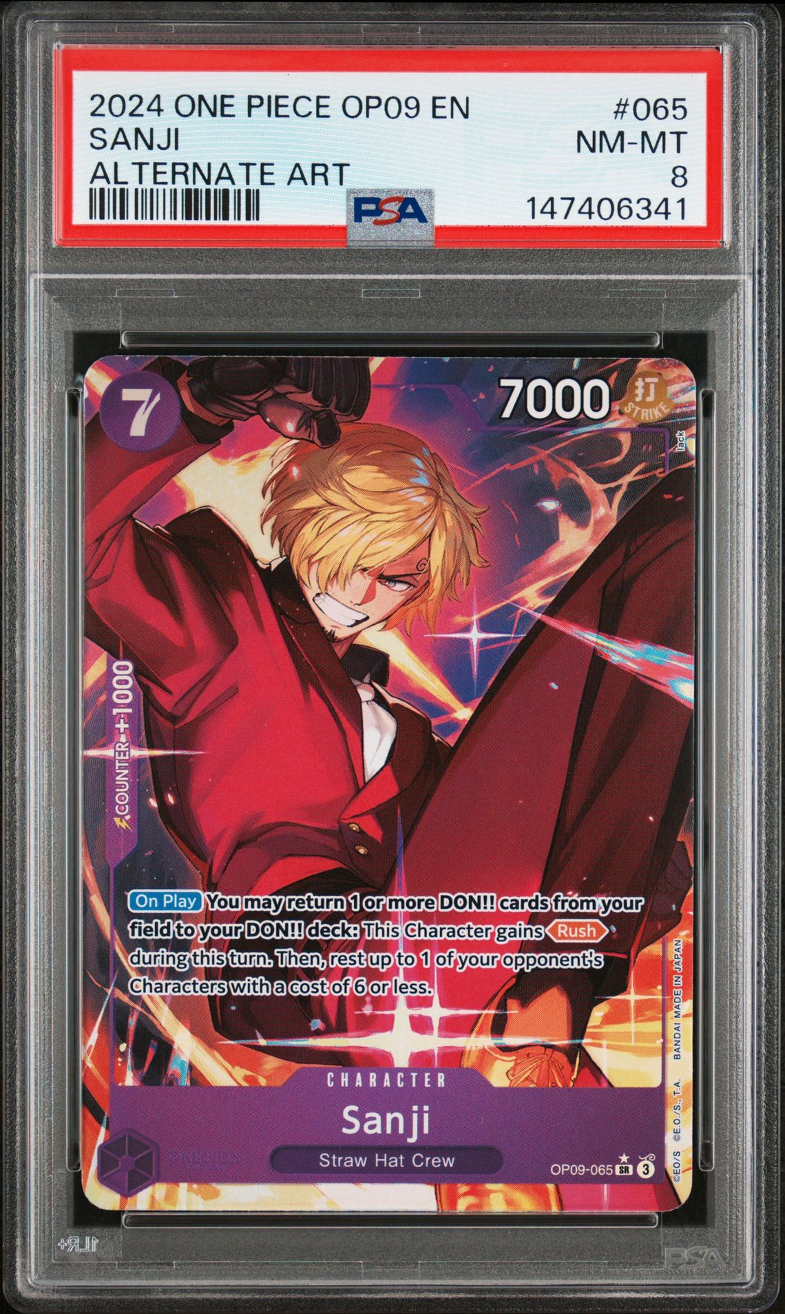 2024 One Piece Op09-Emperors In The New World Sanji #065 (Alternate Art) Nm-Mt 8 front