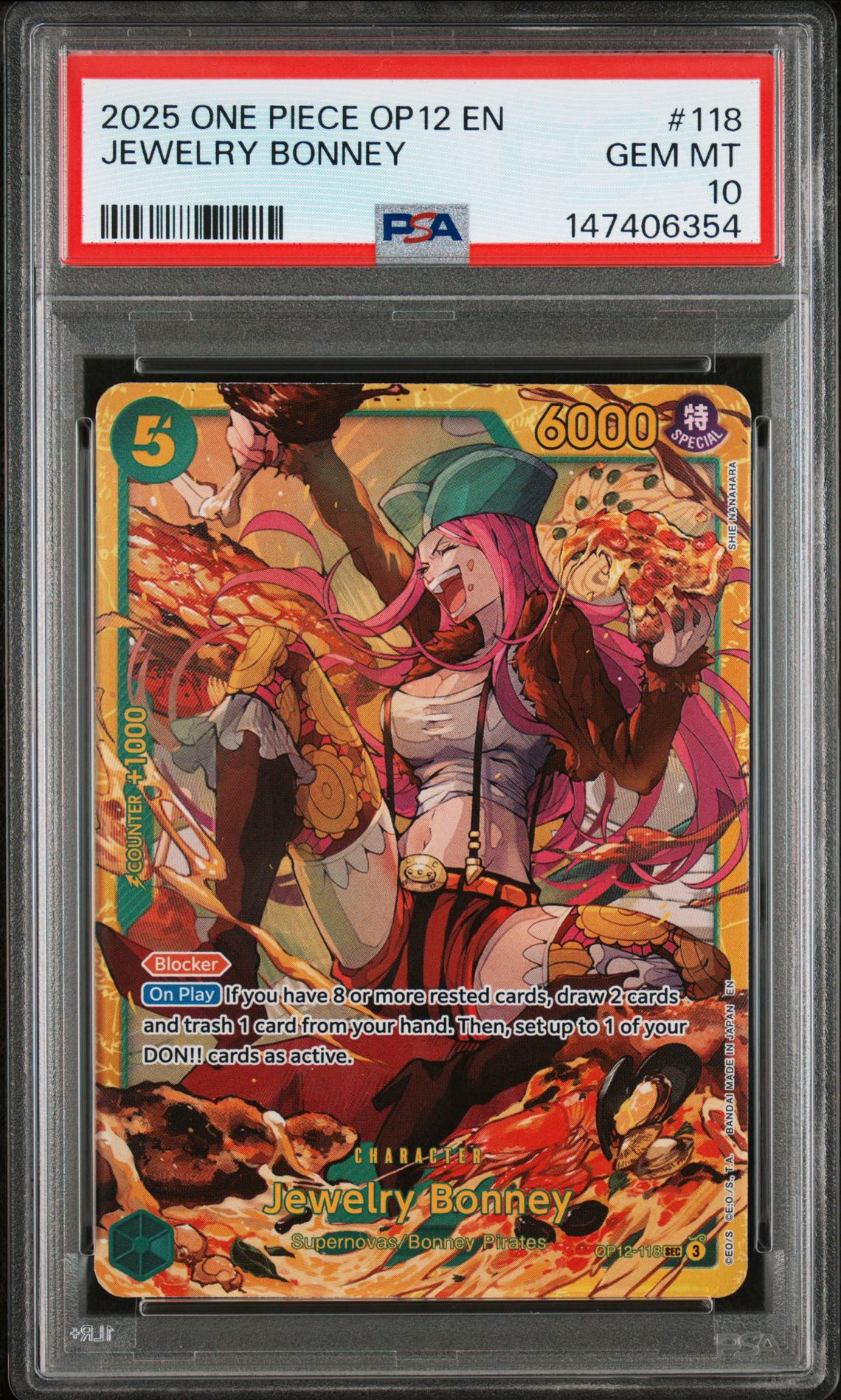 2025 One Piece Op12-Legacy Of The Master Jewelry Bonney #118 Gem Mt 10 front view - PSA graded GEM MT 10