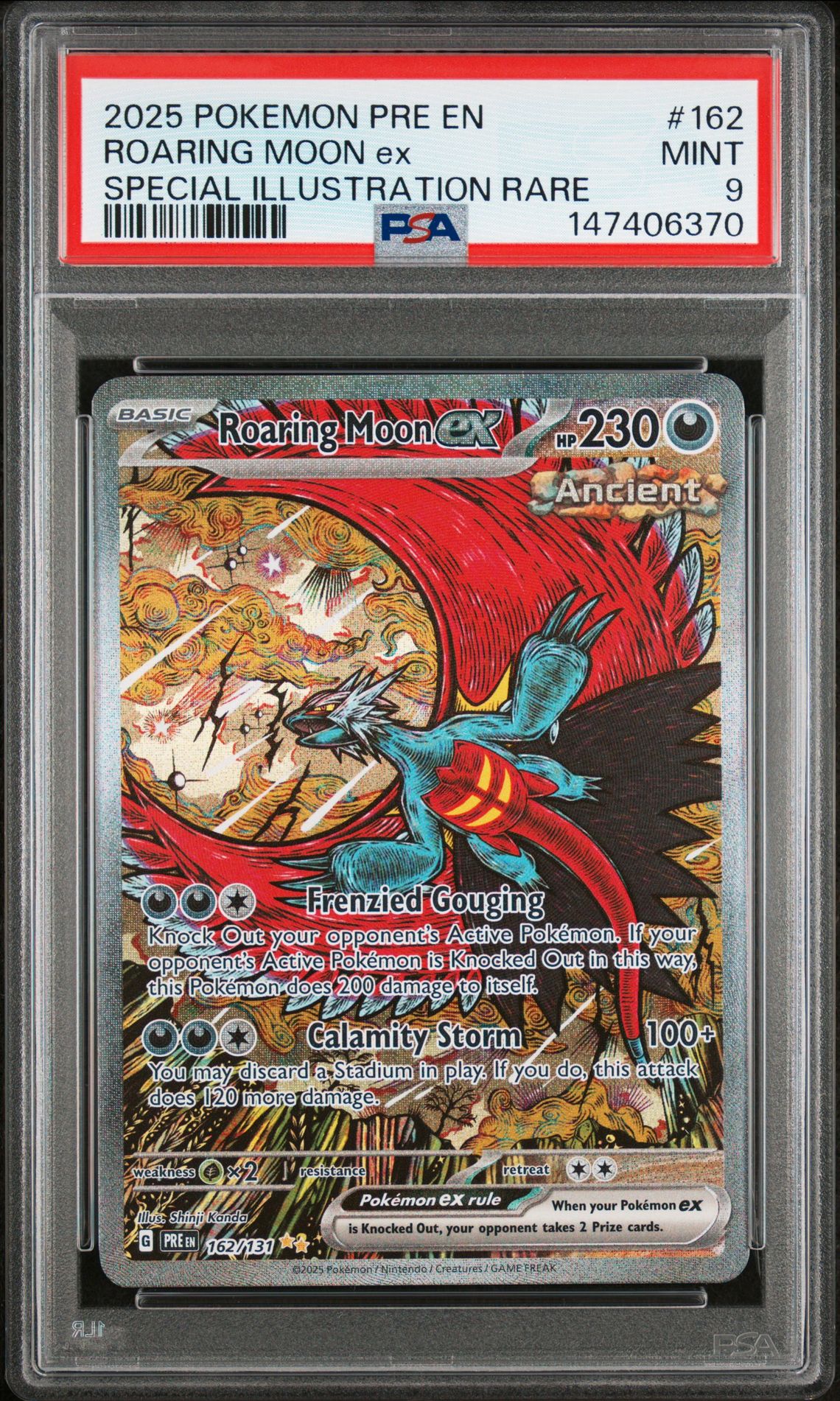 2025 Pokemon Pre En-Prismatic Evolutions Roaring Moon Ex #162 (Special Illustration Rare) Mint 9 front
