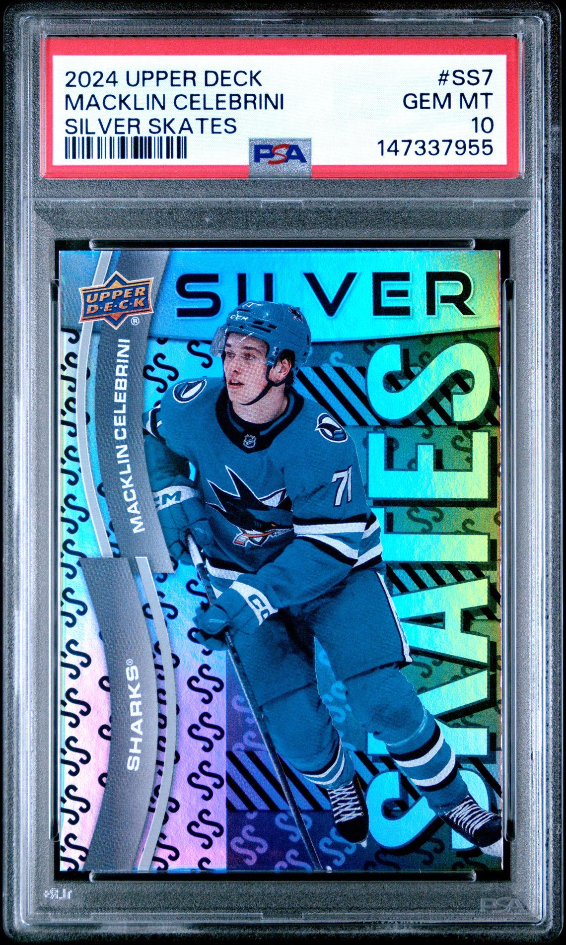 2024 Upper Deck Extended Series Silver Skates Macklin Celebrini #Ss7 Gem Mt 10 front