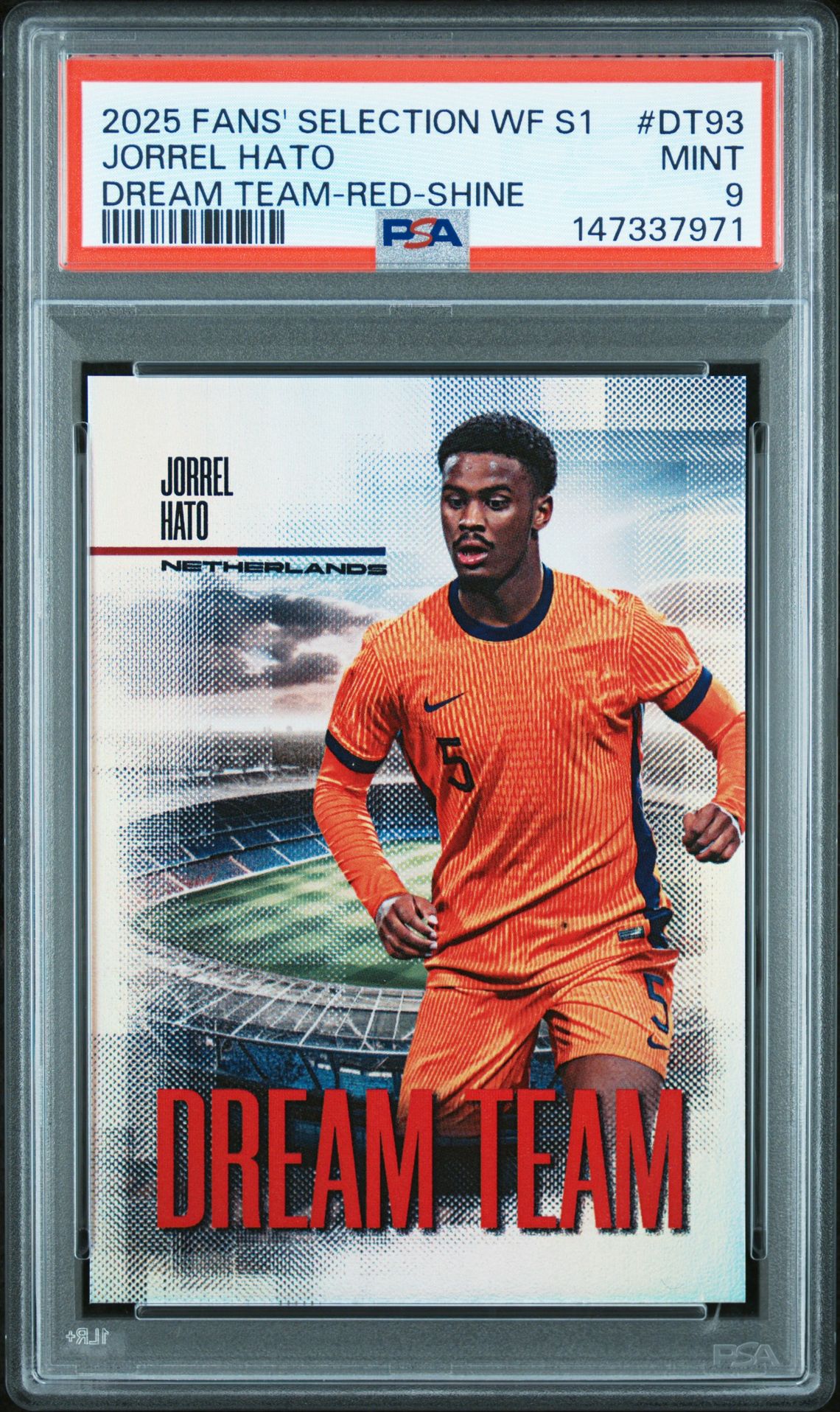 2025 Futera Fans' Selection World Football Series 1 Dream Team Jorrel Hato #Dt93 (Dream Team-Red-Shine) Mint 9 front